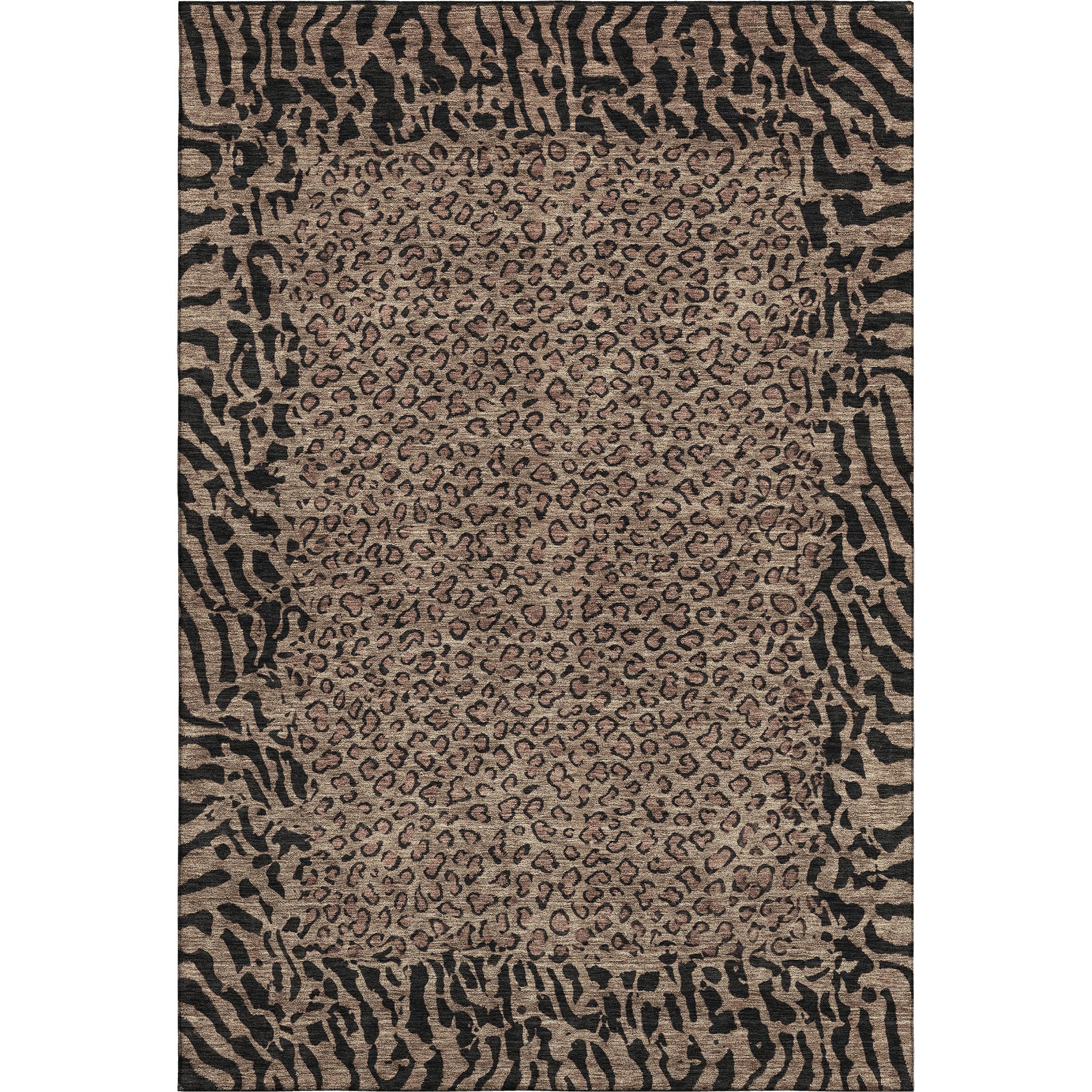 Baku Machine Washable Transitional Brown Rug 2'6" x 3'10" #shape_Rectangle