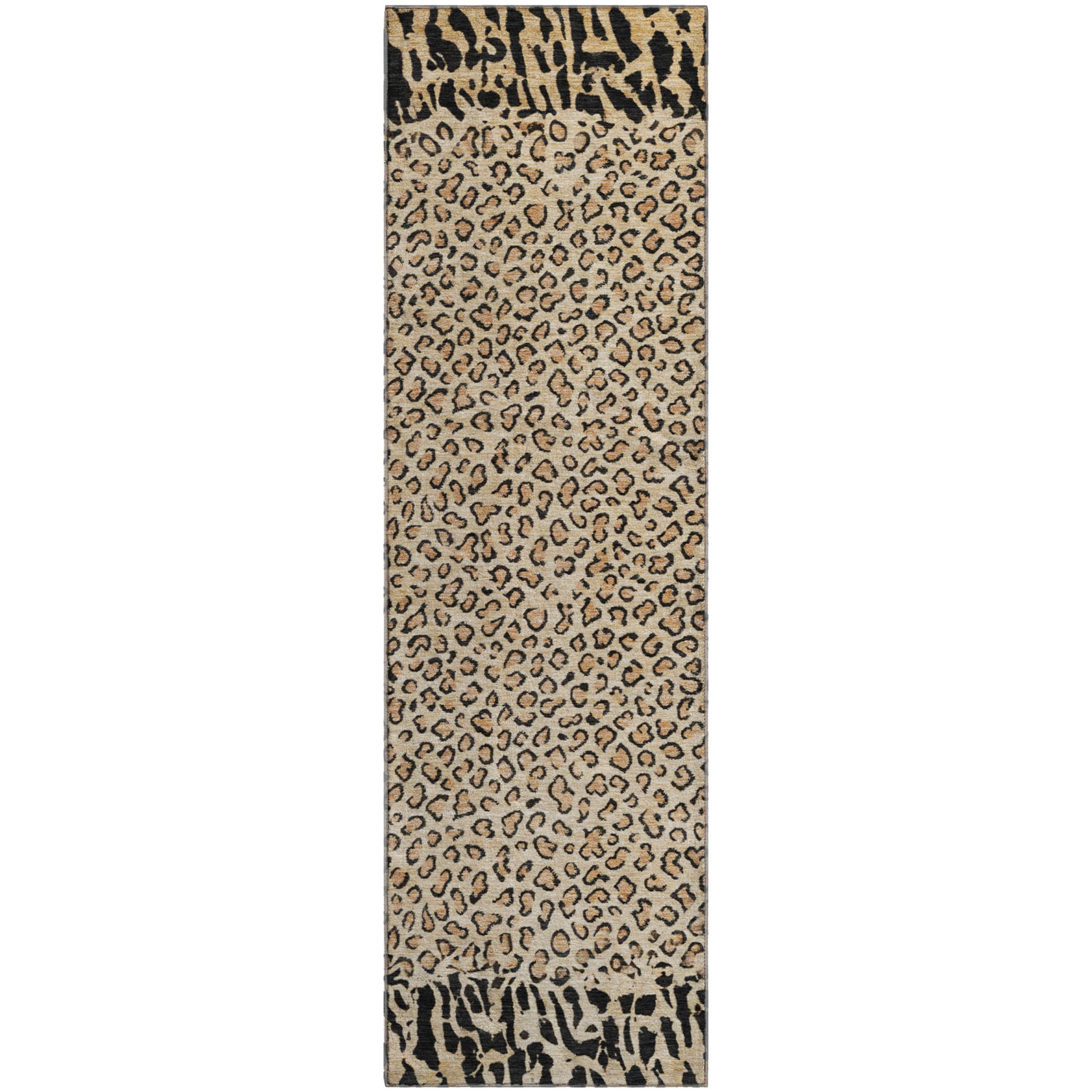 Baku Machine Washable Transitional Gold Rug 2'3" x 7'6" #shape_Runner
