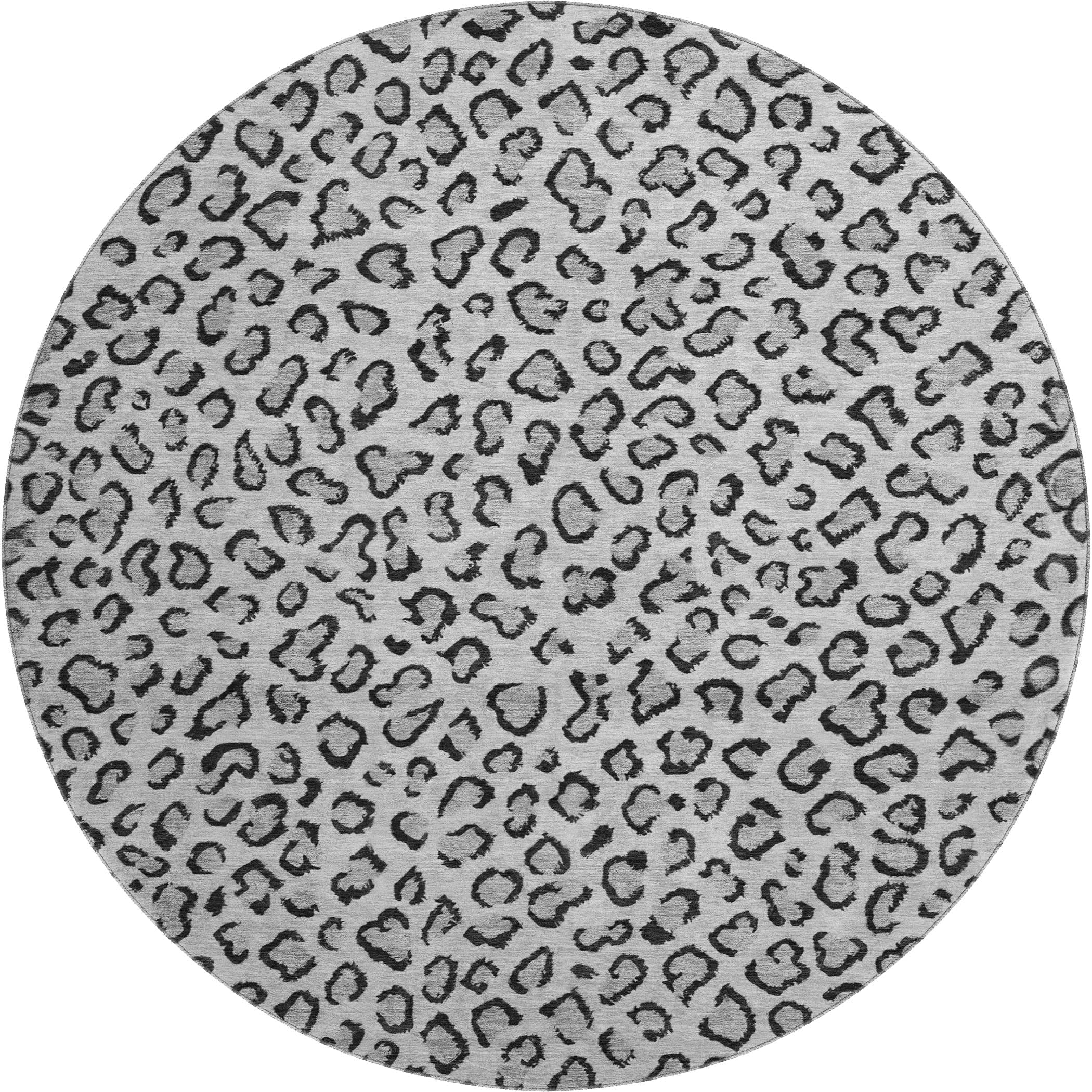 Baku Machine Washable Transitional Gray Rug 8' x 8' #shape_Round
