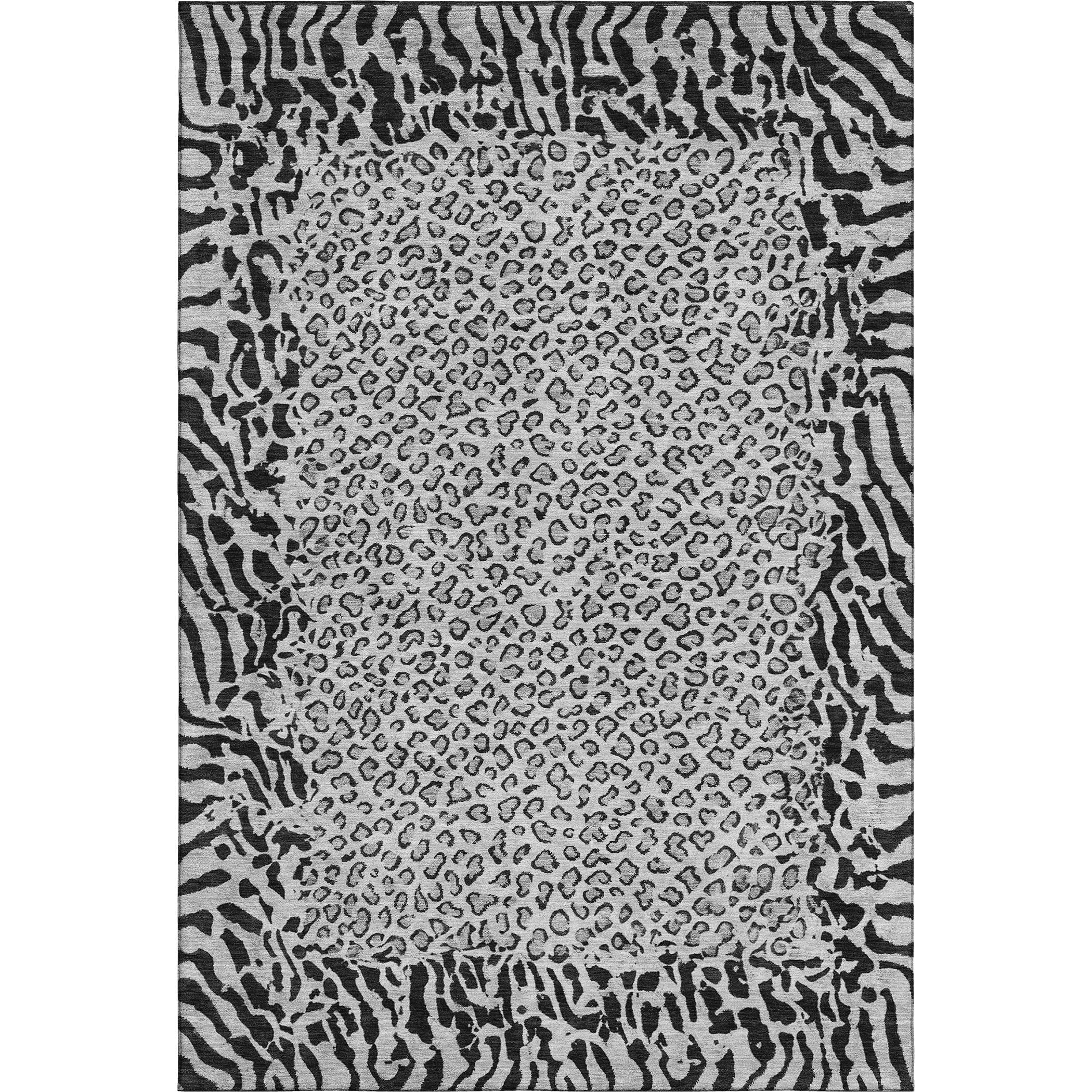 Baku Machine Washable Transitional Gray Rug 2'6" x 3'10" #shape_Rectangle