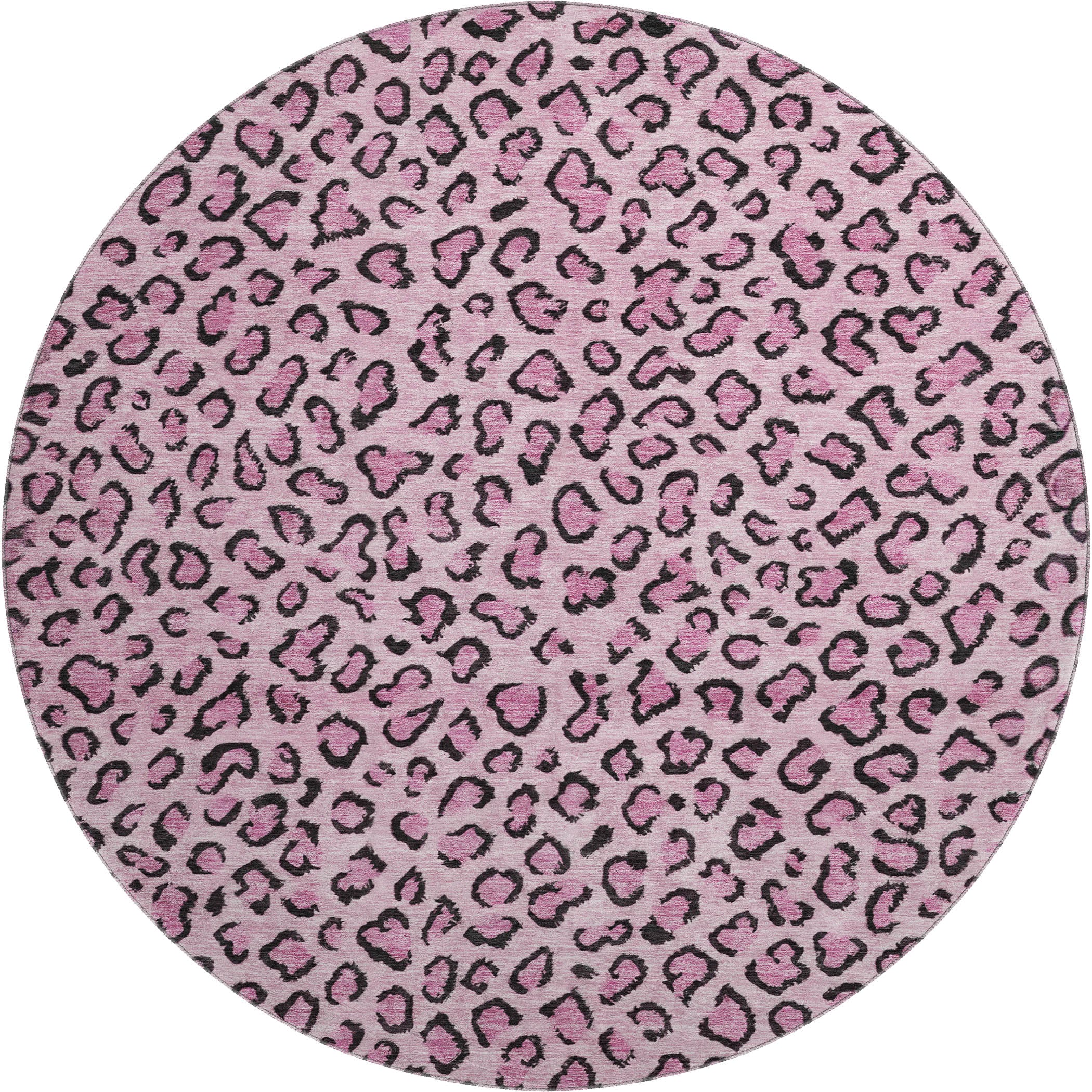Baku Machine Washable Transitional Pink Rug 8' x 8' #shape_Round