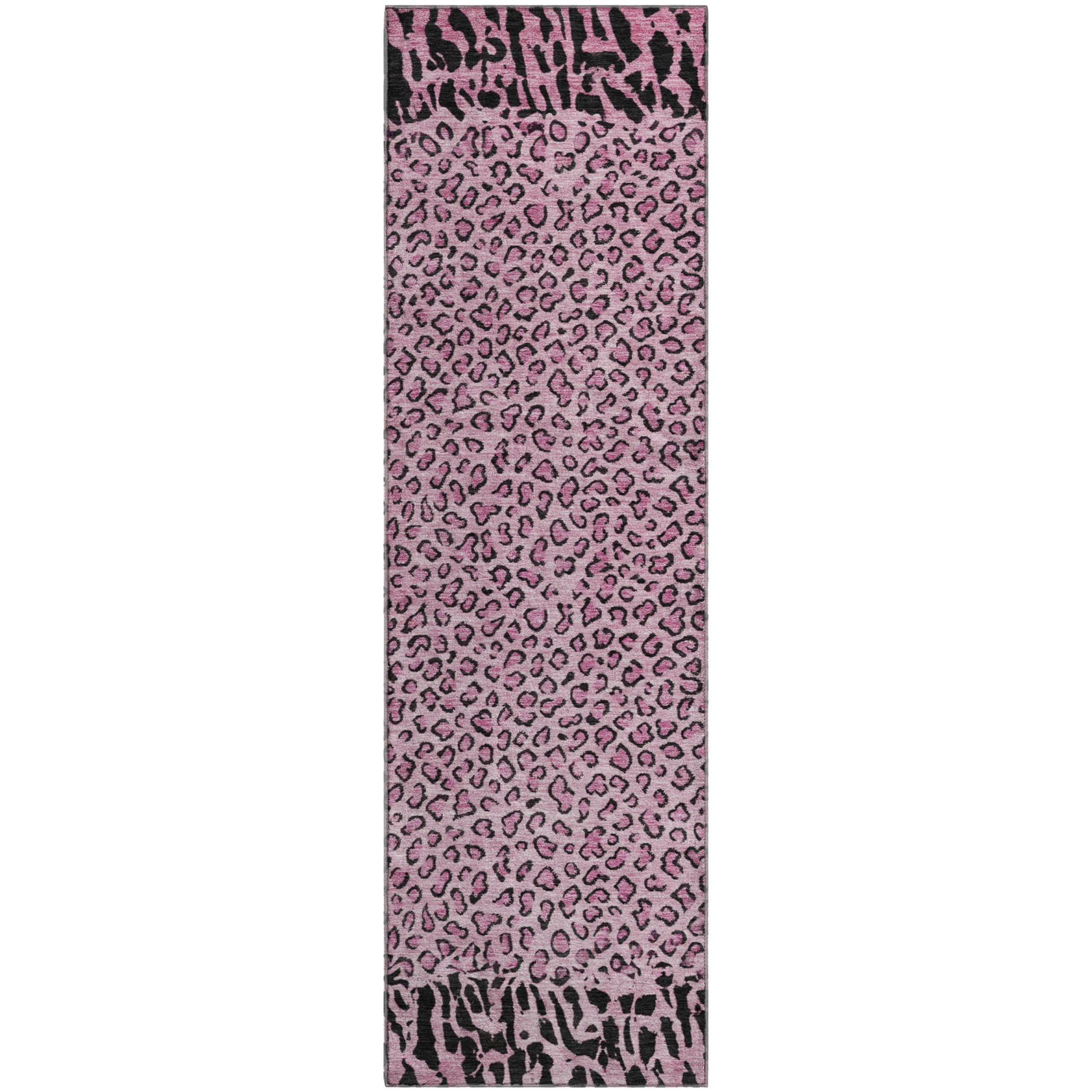 Baku Machine Washable Transitional Pink Rug 2'3" x 7'6" #shape_Runner