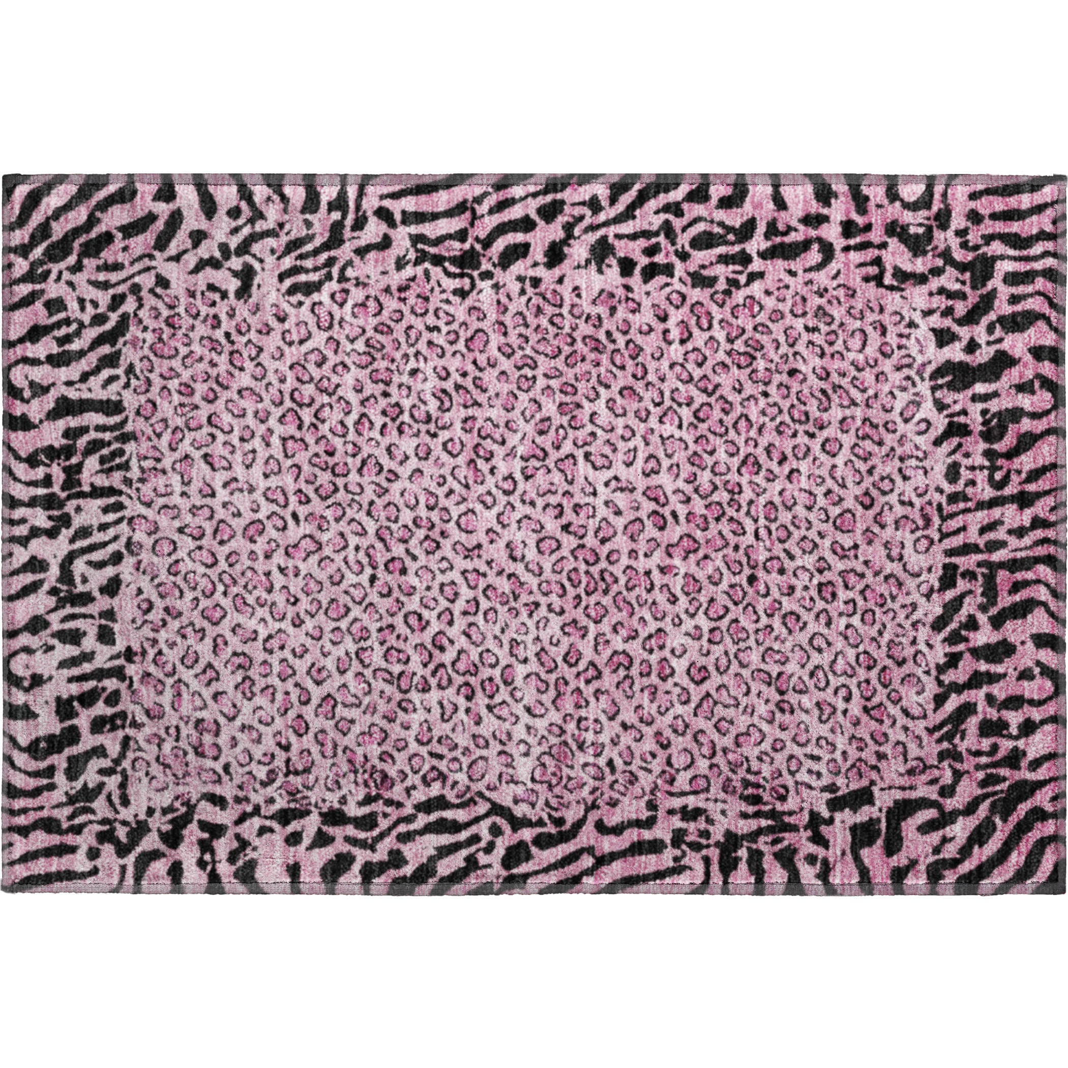Baku Machine Washable Transitional Pink Rug 1'8" x 2'6" #shape_Rectangle