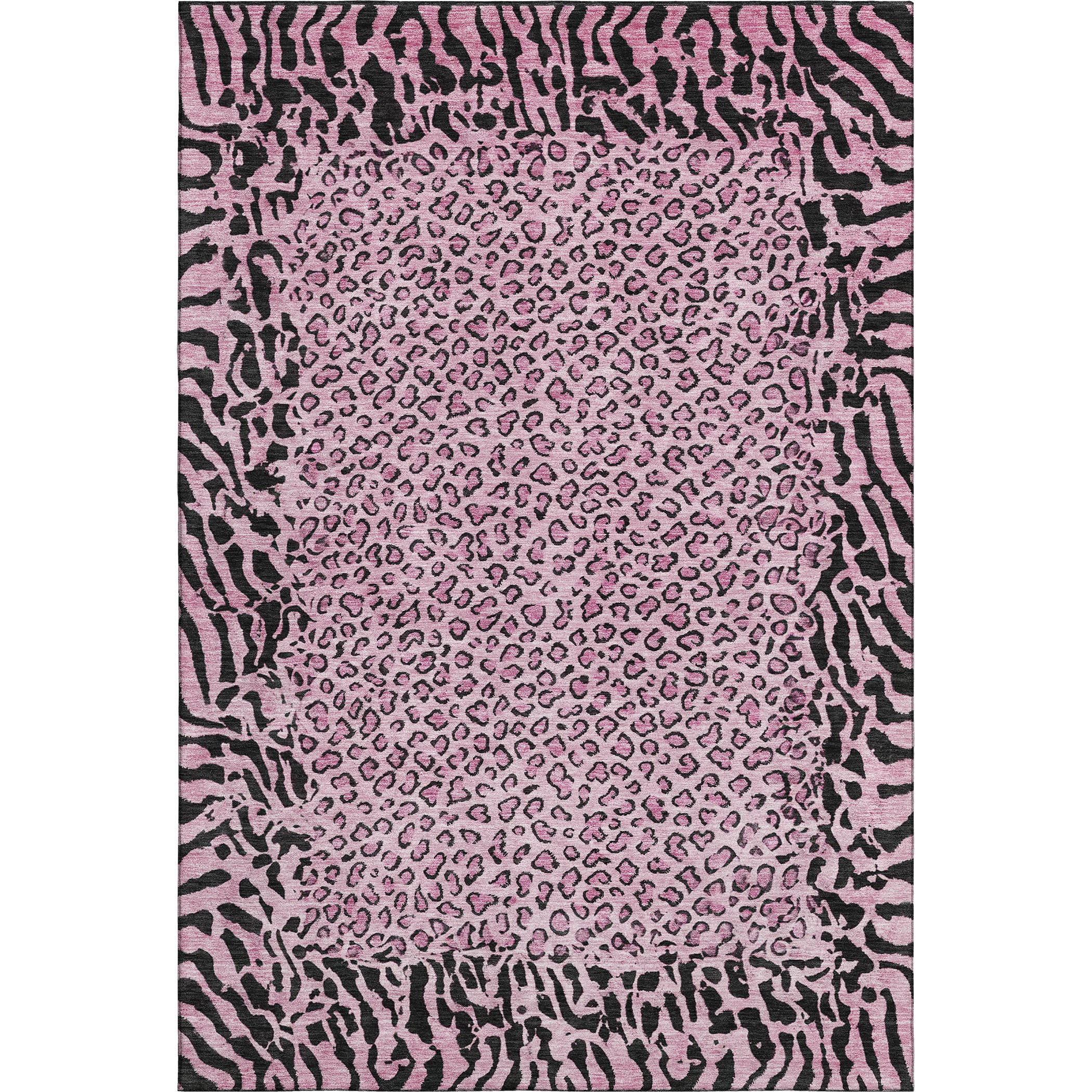 Baku Machine Washable Transitional Pink Rug 2'6" x 3'10" #shape_Rectangle