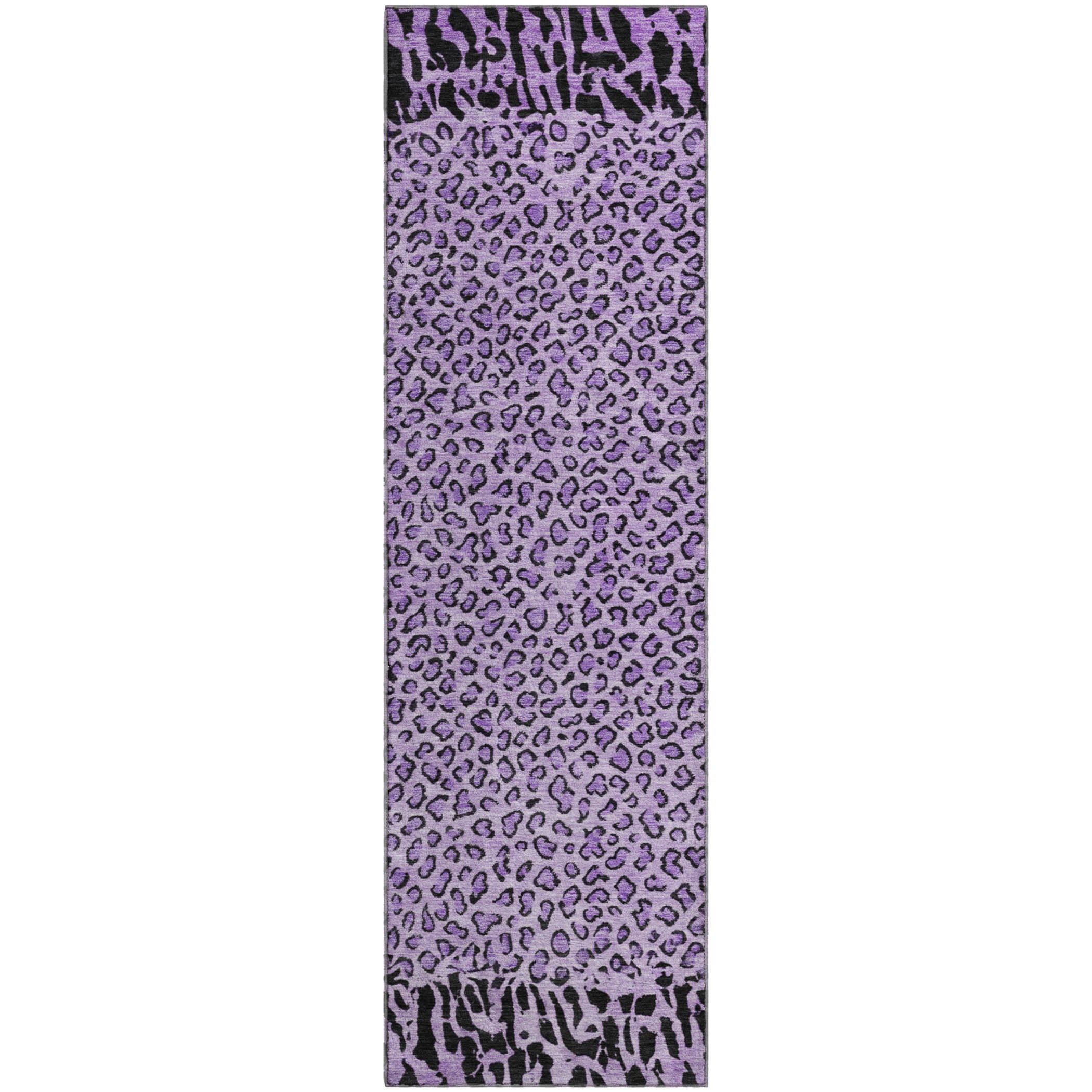 Baku Machine Washable Transitional Purple Rug 2'3" x 7'6" #shape_Runner
