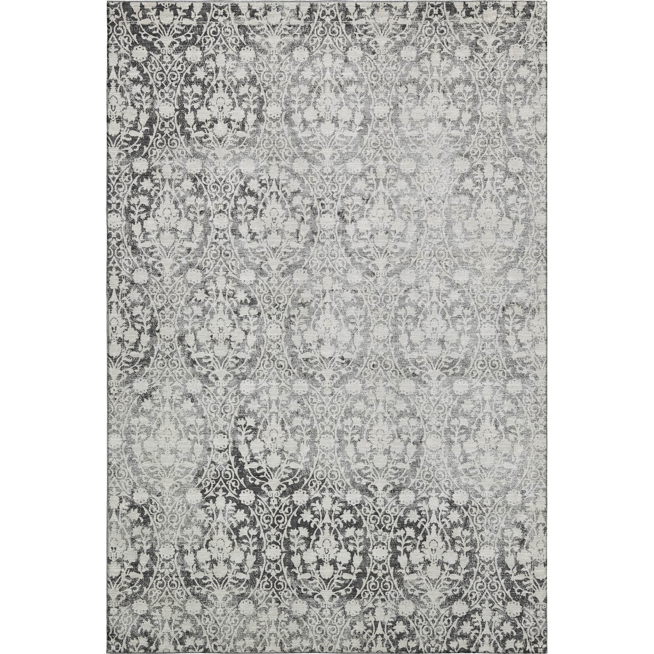 Vienna Machine Washable Transitional Charcoal Gray Rug 2'6" x 3'10" #shape_Rectangle