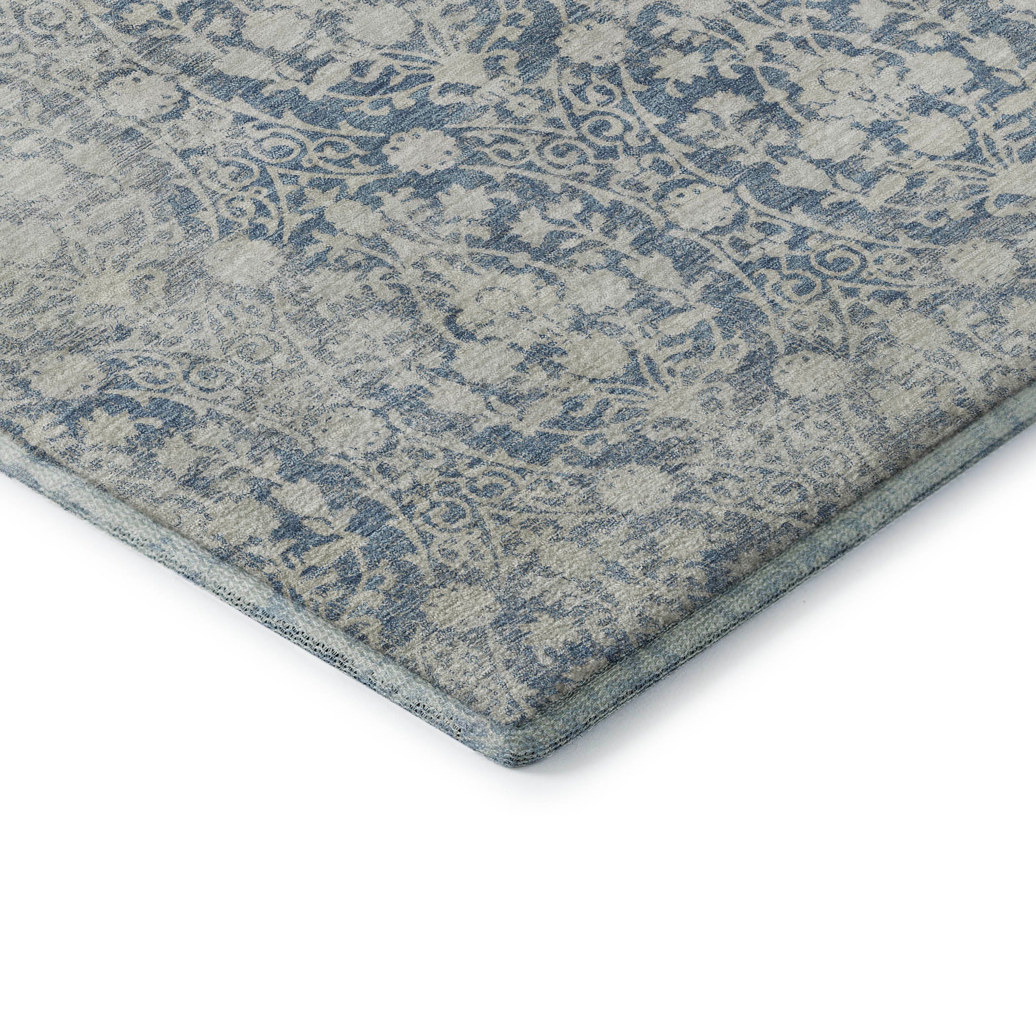 Vienna Machine Washable Transitional Denim Blue Rug 1'8" x 2'6" #shape_Rectangle