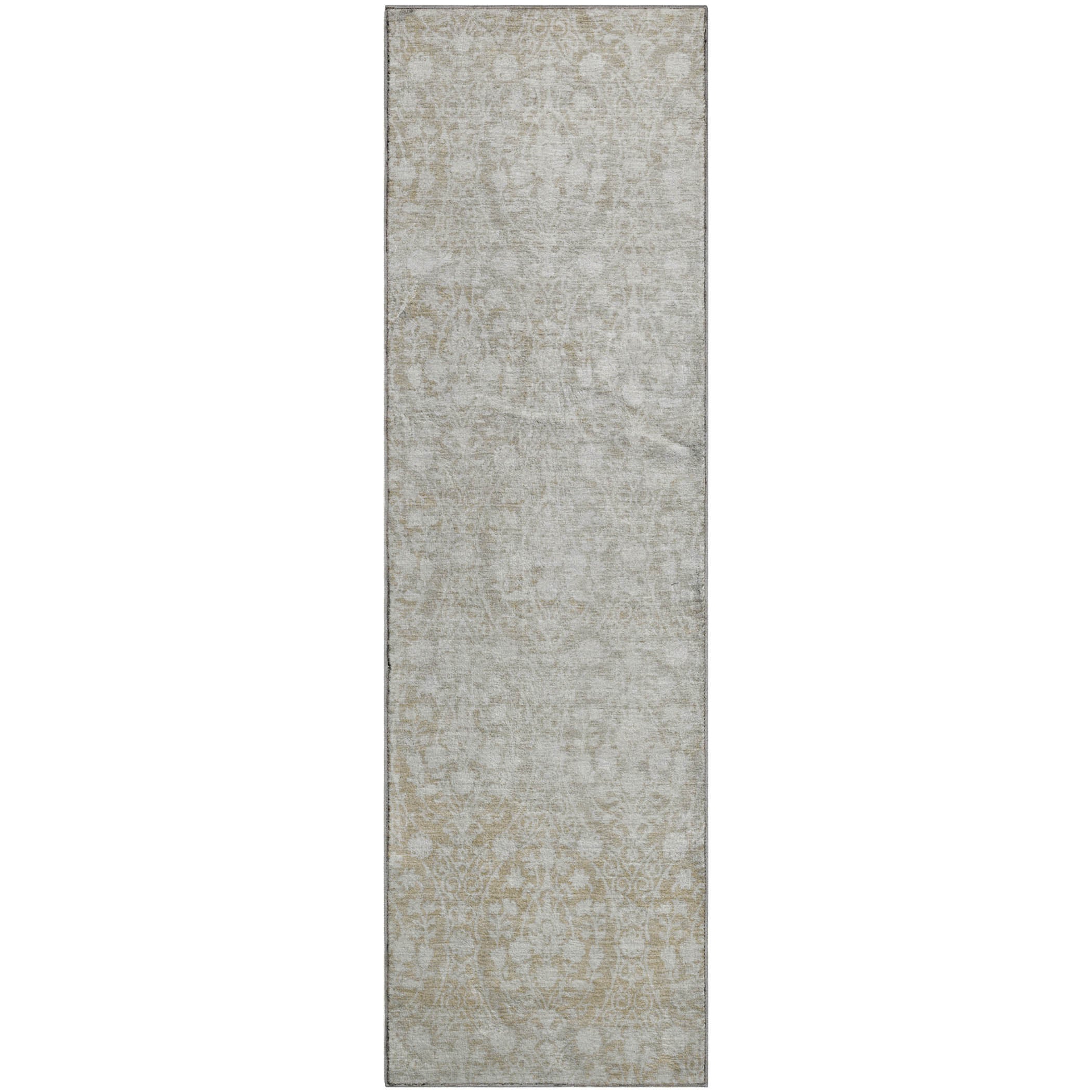 Vienna Machine Washable Transitional Tan Brown Rug 2'3" x 7'6" #shape_Runner