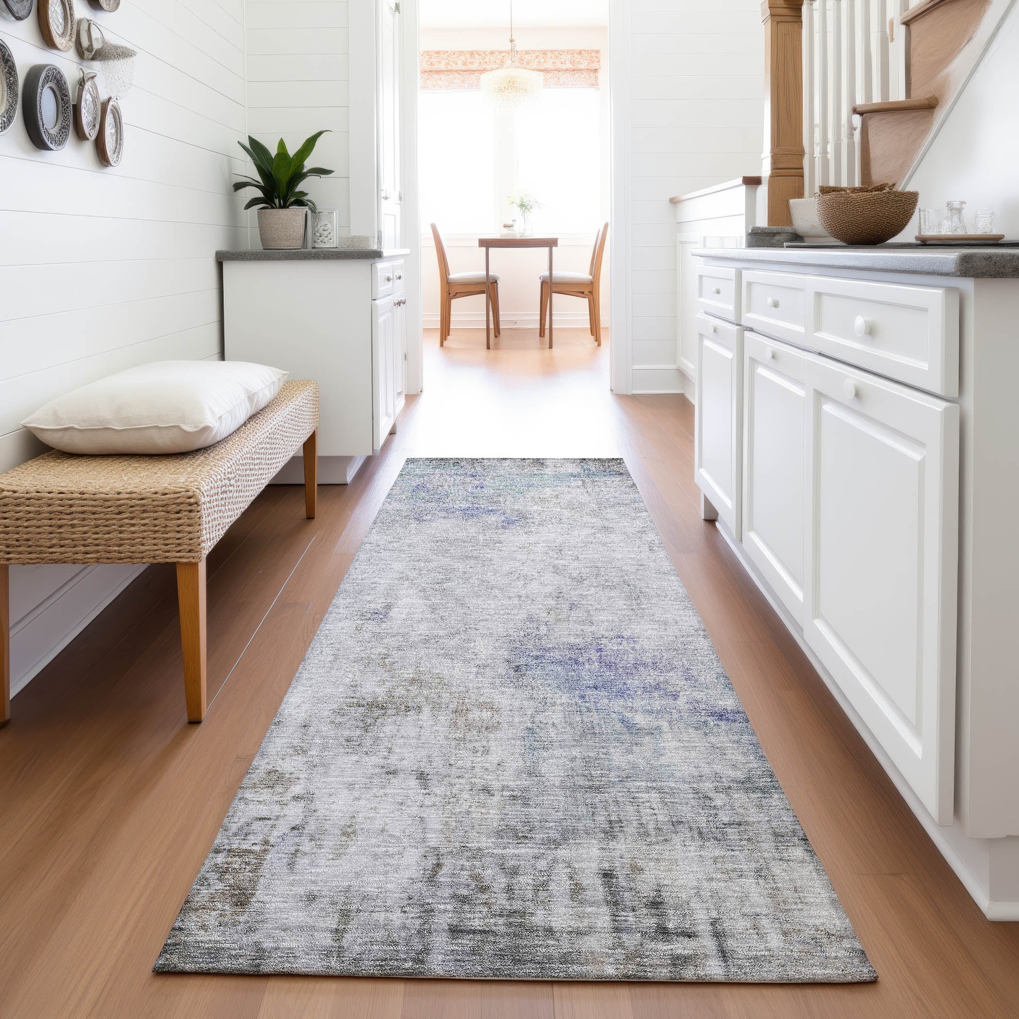 Marrakech Machine Washable Transitional Brown Rug 2'3" x 7'6" #shape_Runner