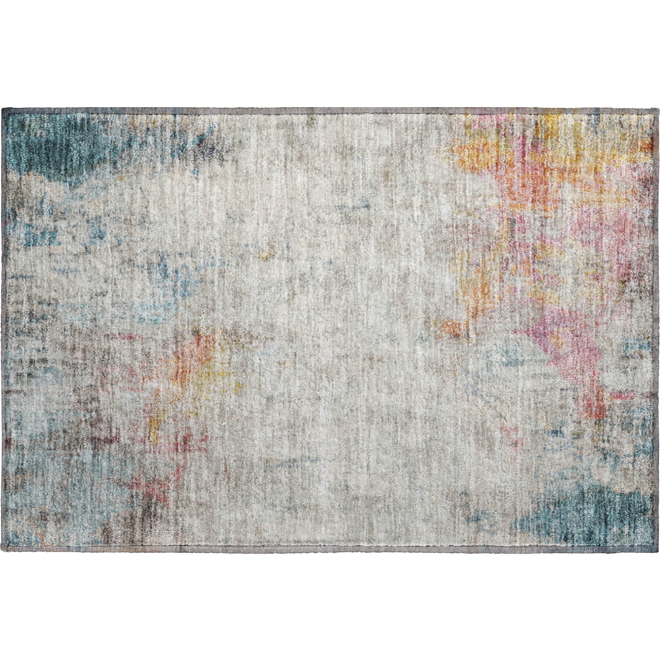 Marrakech Machine Washable Transitional Teal Rug 1'8" x 2'6" #shape_Rectangle