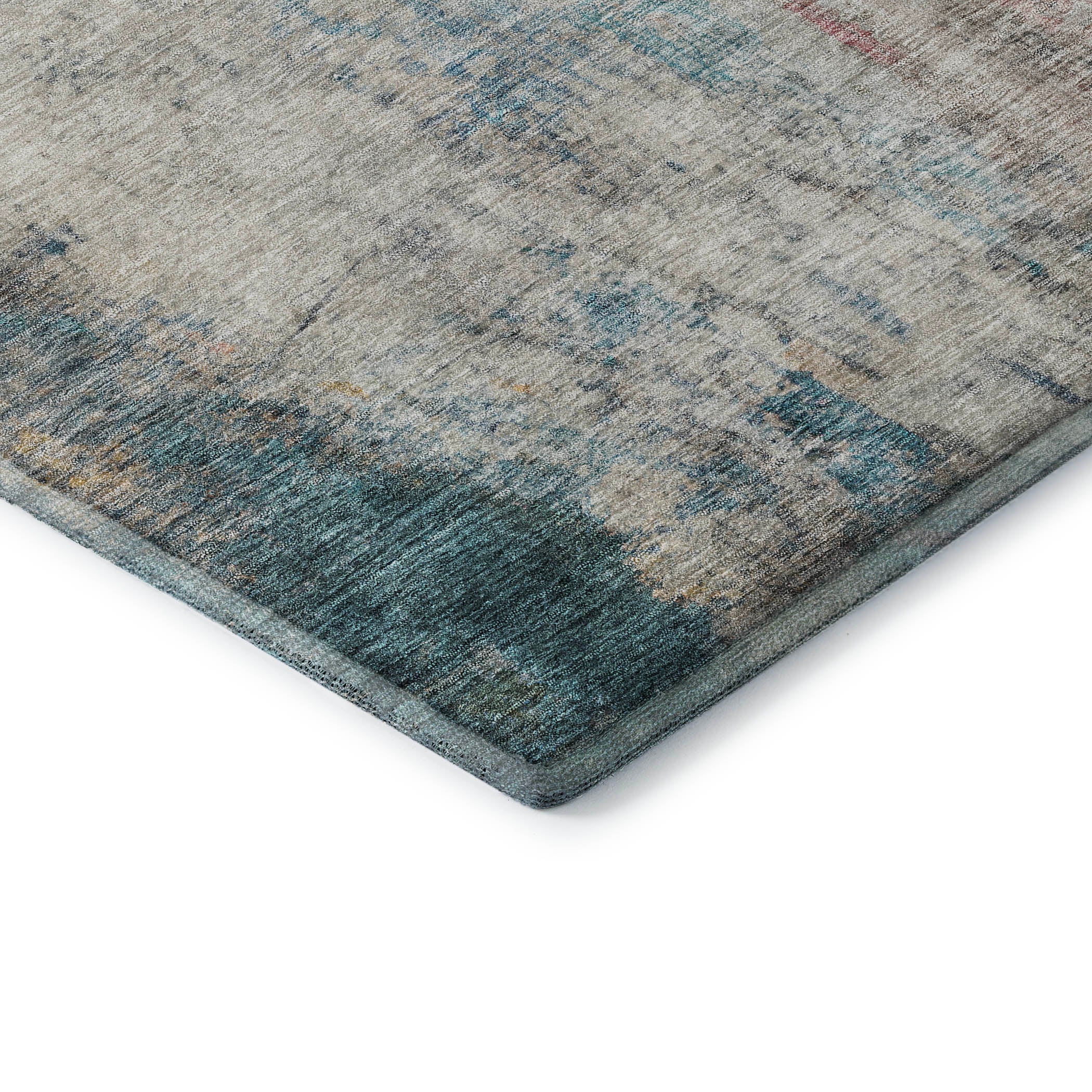 Marrakech Machine Washable Transitional Teal Rug 1'8" x 2'6" #shape_Rectangle