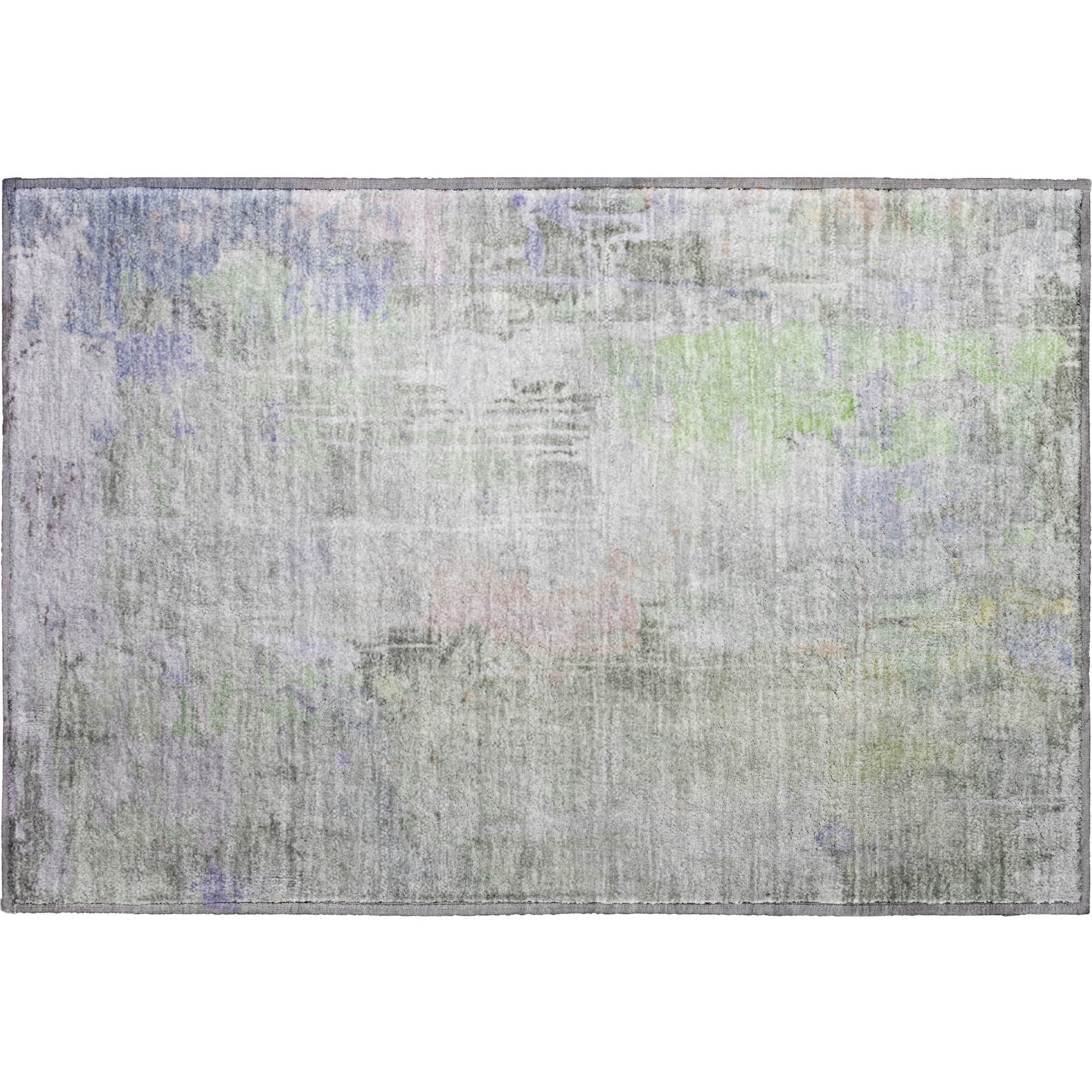 Porto Machine Washable Transitional Aloe Green Rug 1'8" x 2'6" #shape_Rectangle