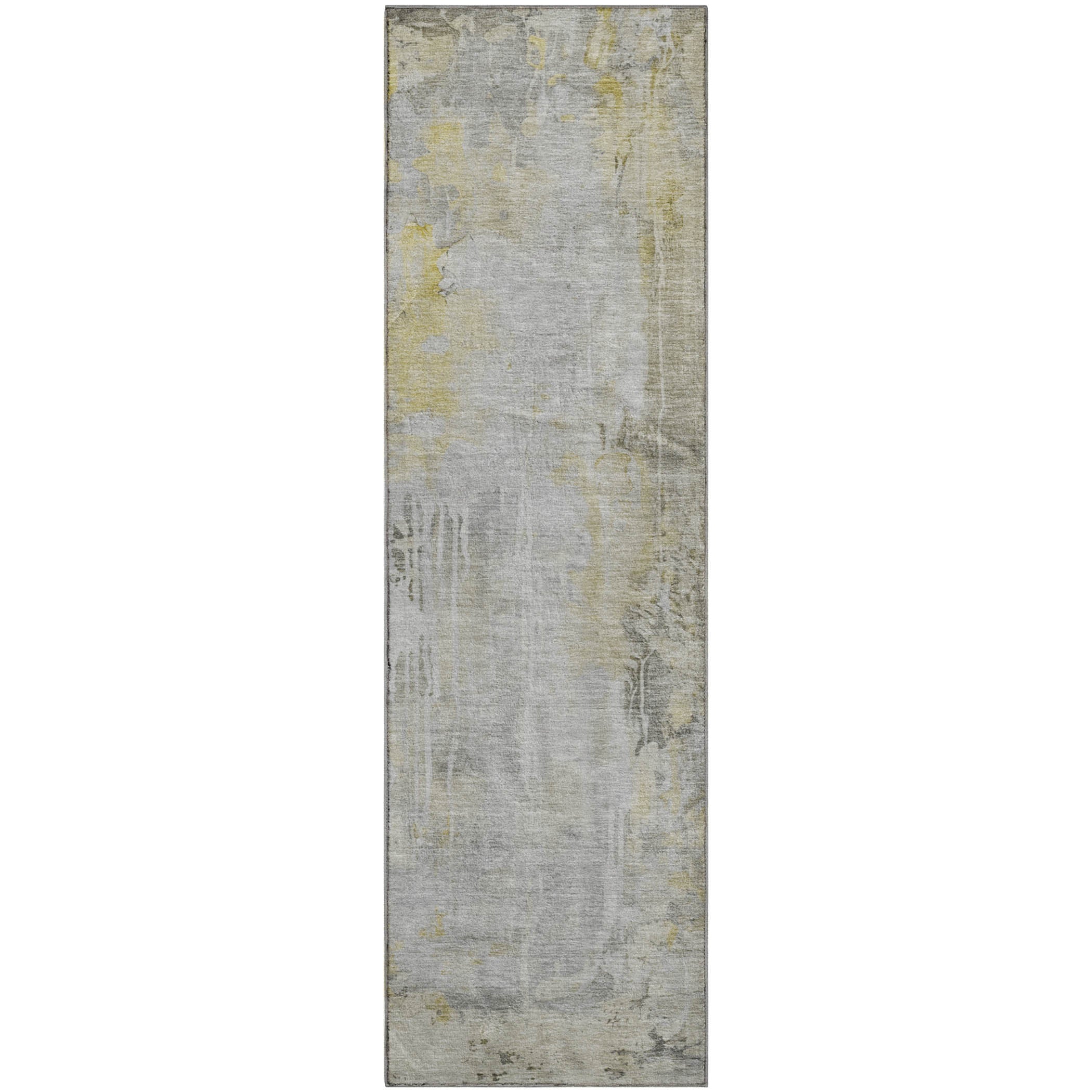Porto Machine Washable Transitional Silver Gray Rug 2'3" x 7'6" #shape_Runner
