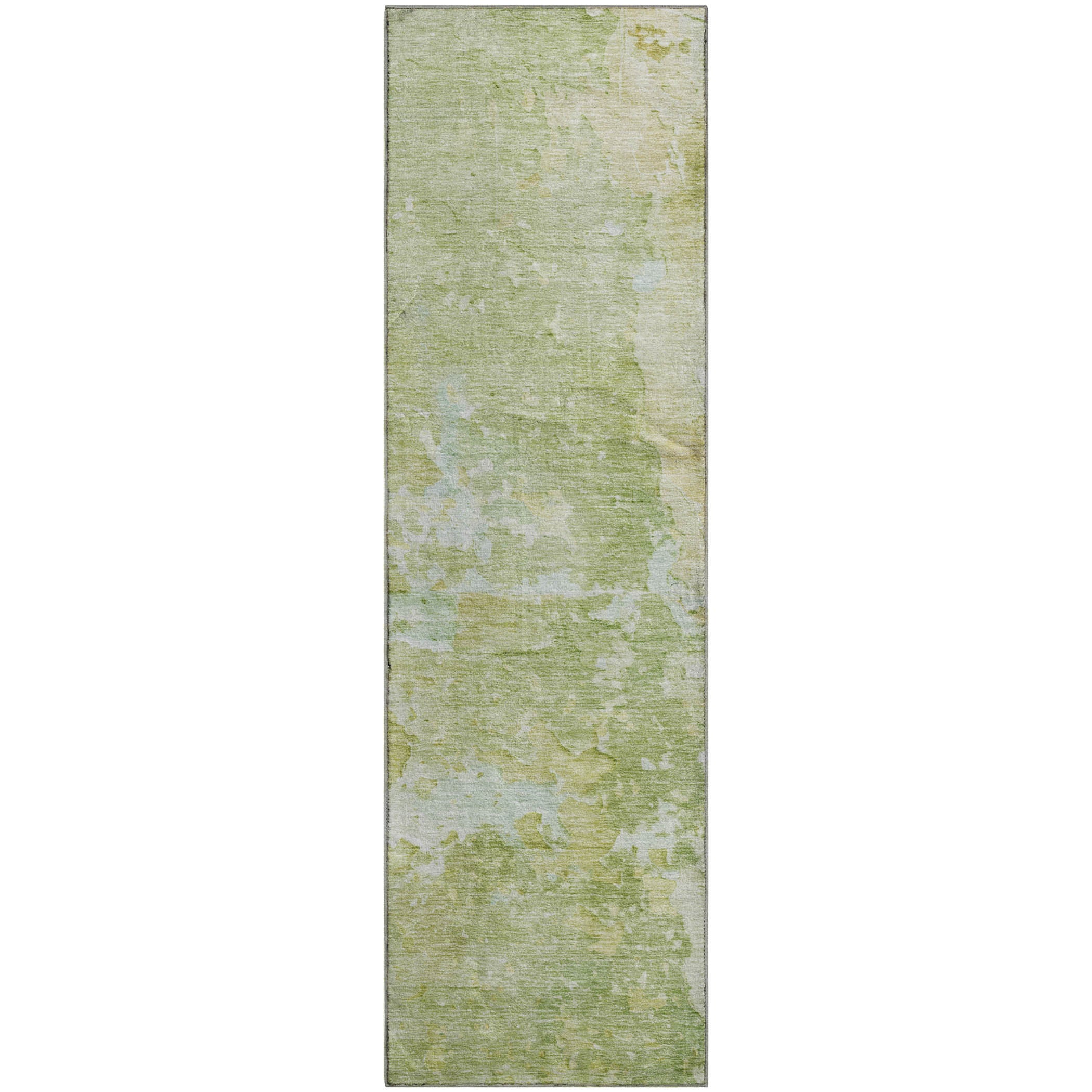 Havana Machine Washable Transitional Aloe Green Rug 2'3" x 7'6" #shape_Runner