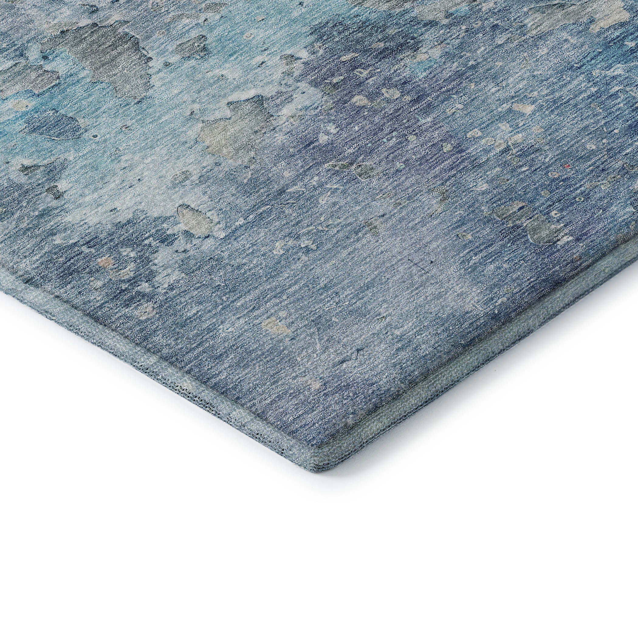 Havana Machine Washable Transitional Blue Rug 1'8" x 2'6" #shape_Rectangle