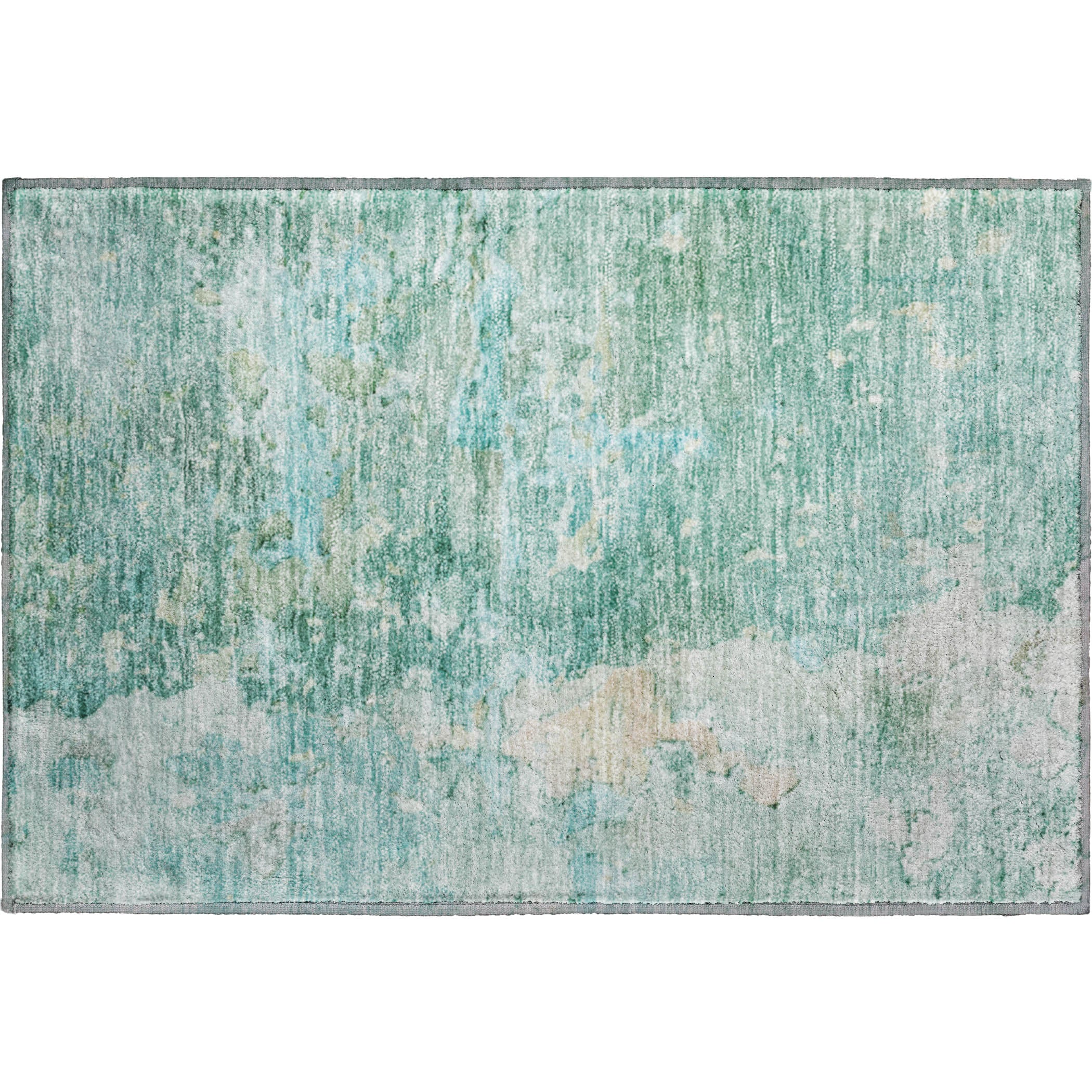 Havana Machine Washable Transitional Emerald Green Rug 1'8" x 2'6" #shape_Rectangle