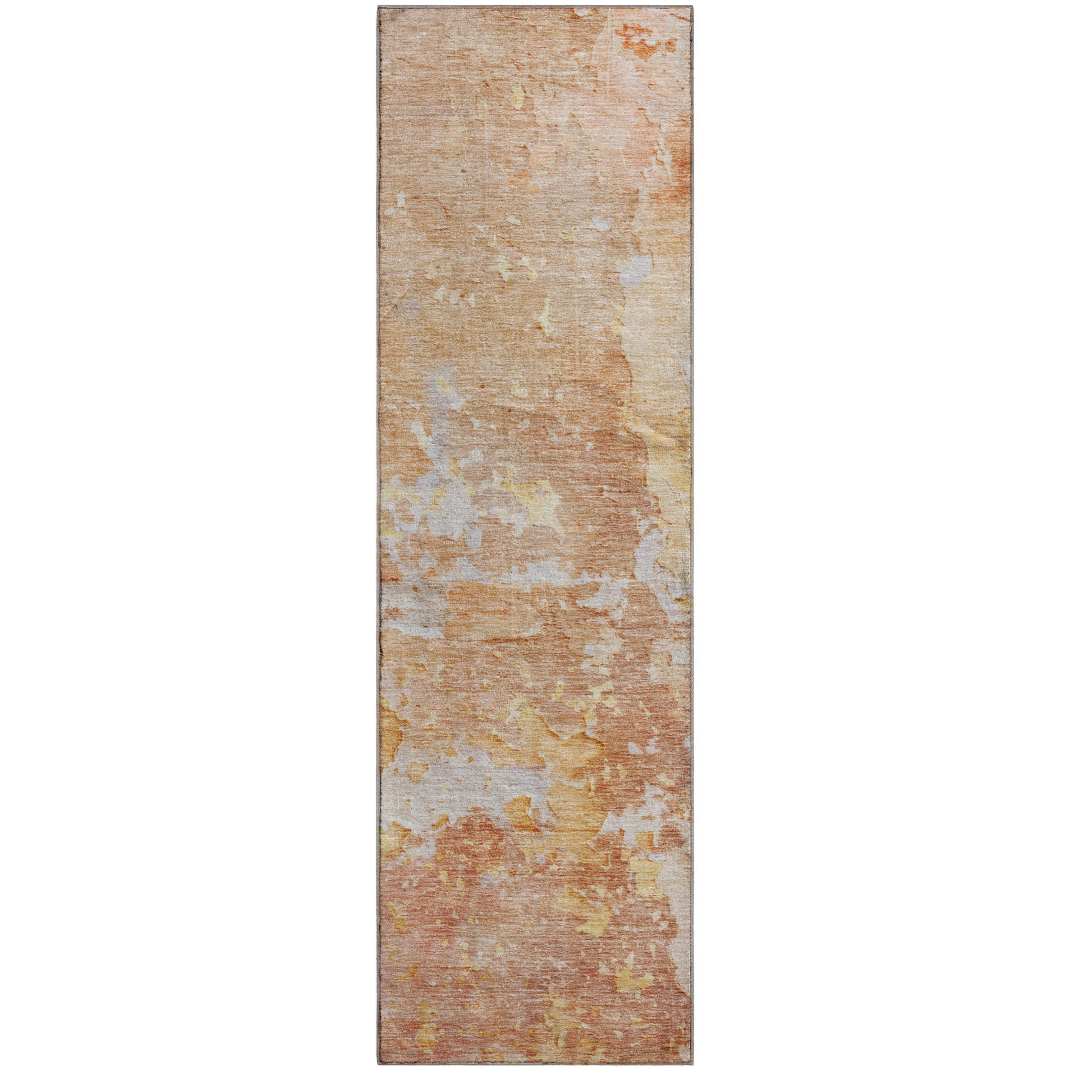 Havana Machine Washable Transitional Salmon Orange Rug 2'3" x 7'6" #shape_Runner