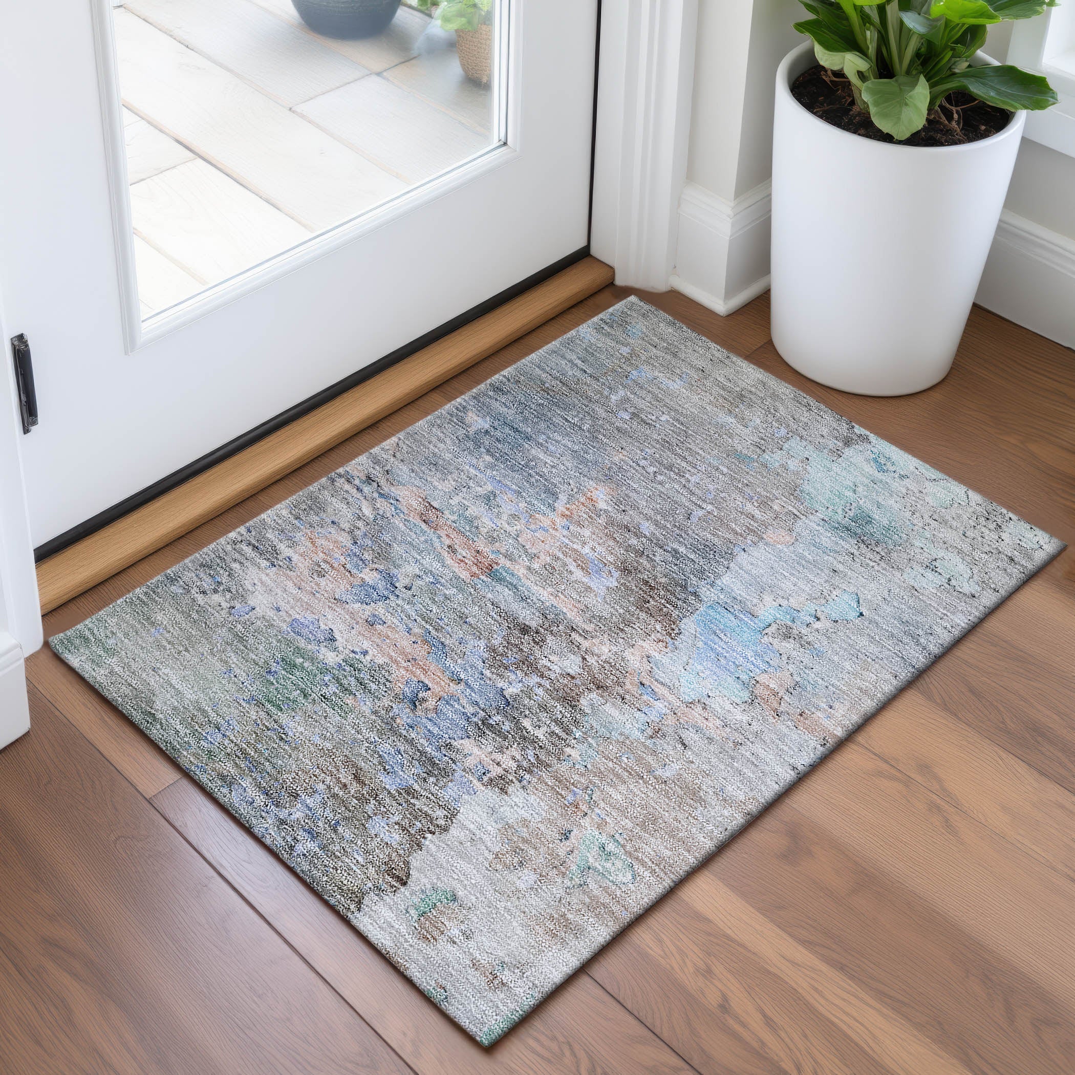 Havana Machine Washable Transitional Taupe Brown Rug 1'8" x 2'6" #shape_Rectangle