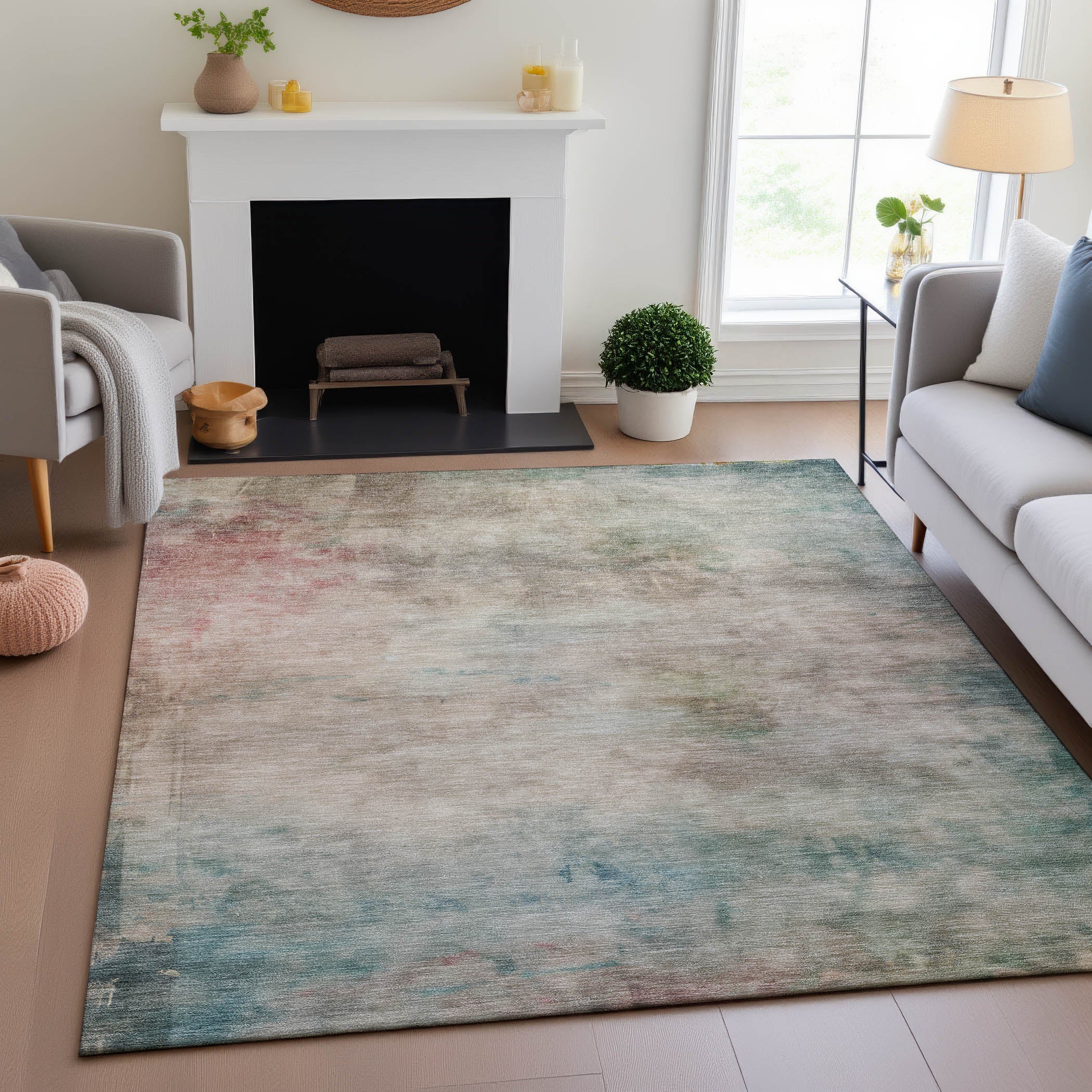 Bern Machine Washable Transitional Taupe Brown Rug 2'6" x 3'10" #shape_Rectangle