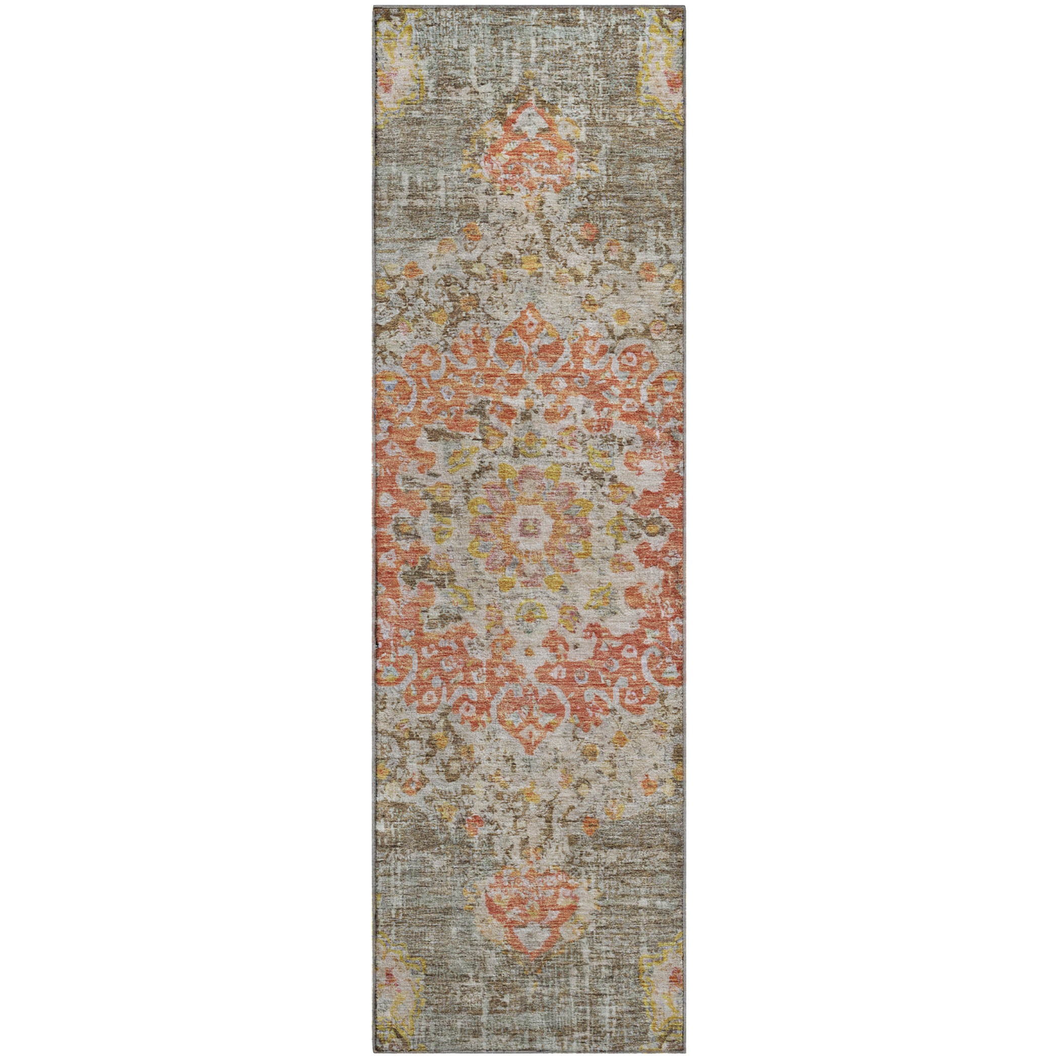 Sarajevo Machine Washable Traditional Brown Rug 2'3" x 7'6" #shape_Runner