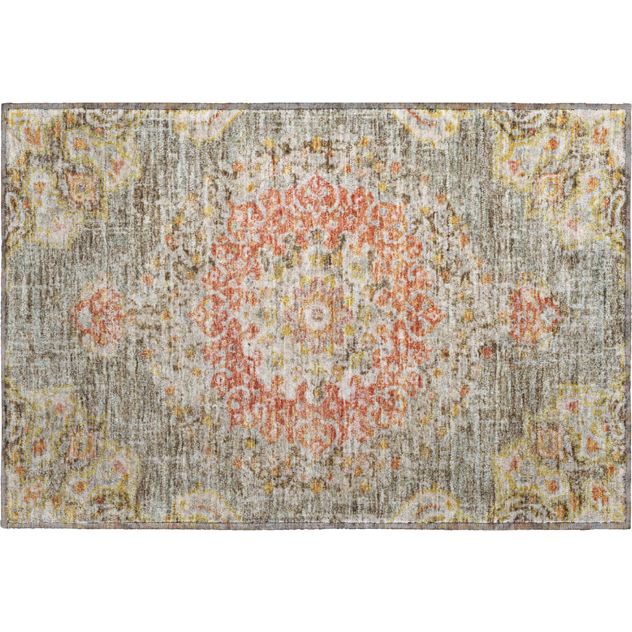 Sarajevo Machine Washable Traditional Brown Rug 1'8" x 2'6" #shape_Rectangle