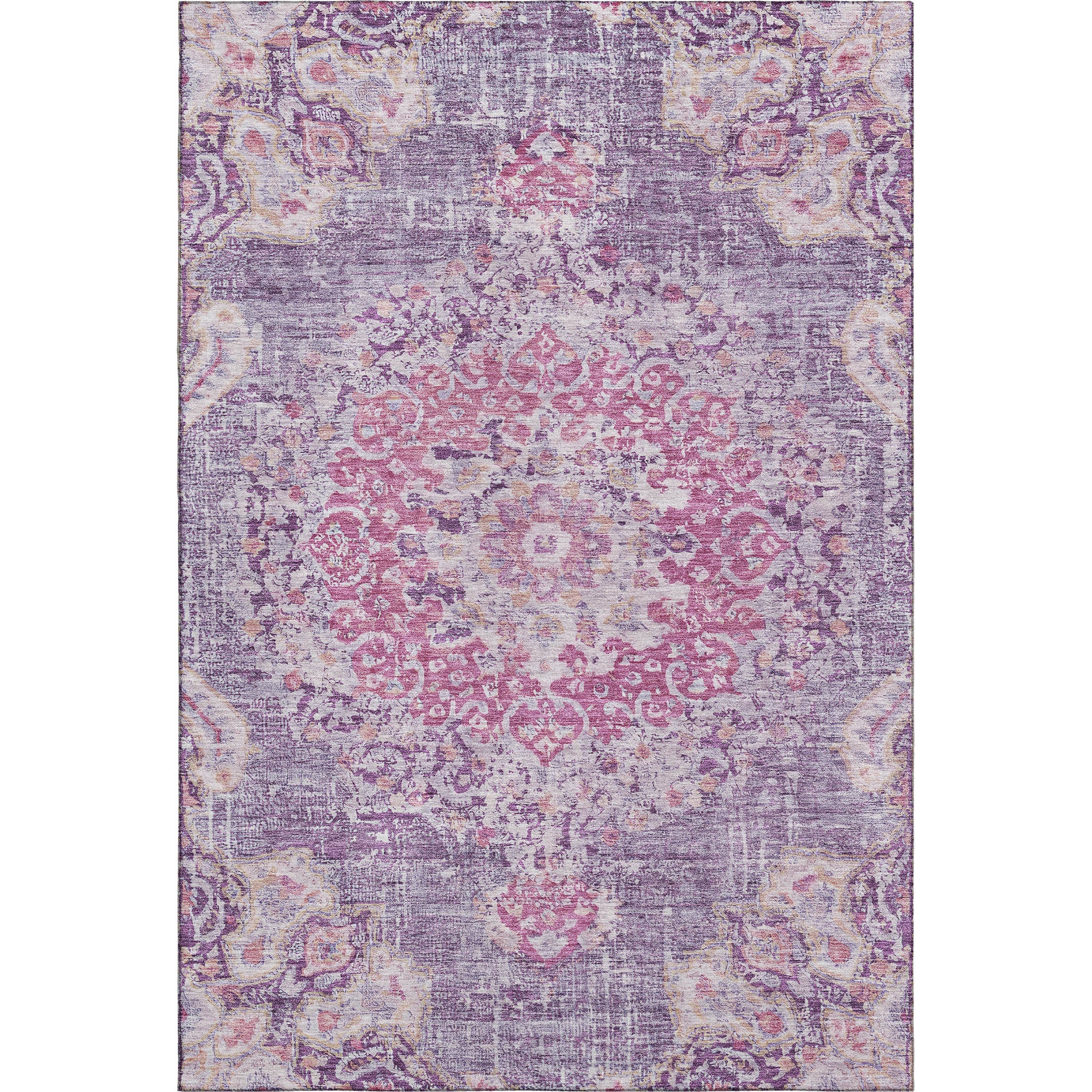 Sarajevo Machine Washable Traditional Purple Rug 2'6" x 3'10" #shape_Rectangle