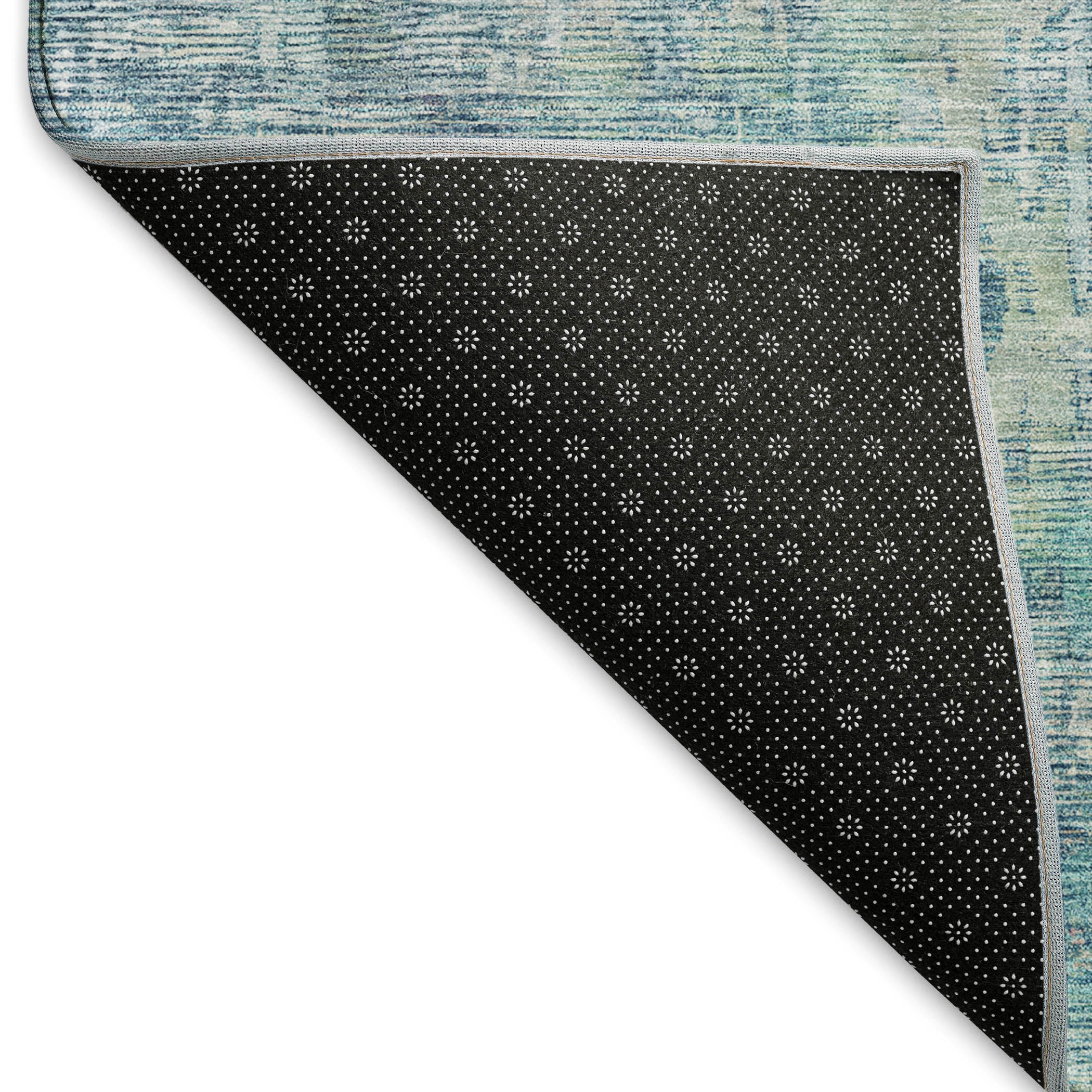 Prague Machine Washable Transitional Blue Rug 1'8" x 2'6" #shape_Rectangle