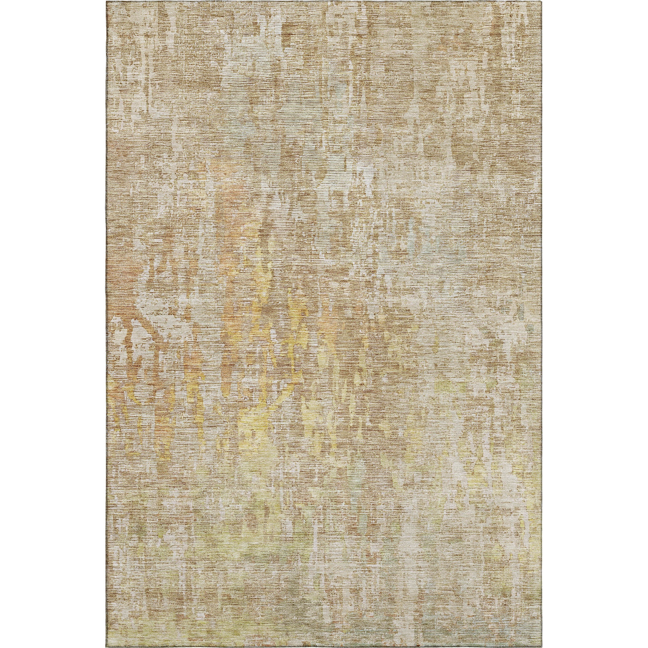 Prague Machine Washable Transitional Khaki Brown Rug 2'6" x 3'10" #shape_Rectangle