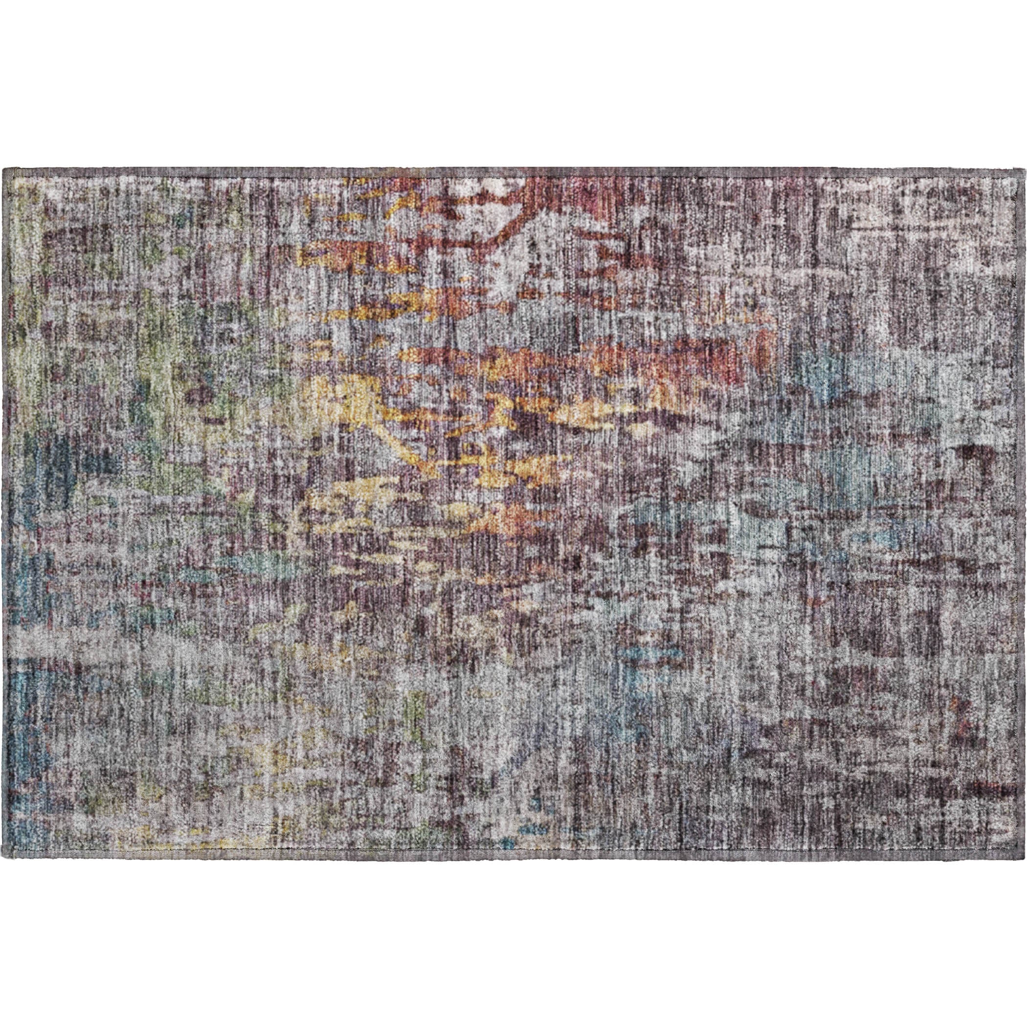 Prague Machine Washable Transitional Pewter Gray Rug 1'8" x 2'6" #shape_Rectangle