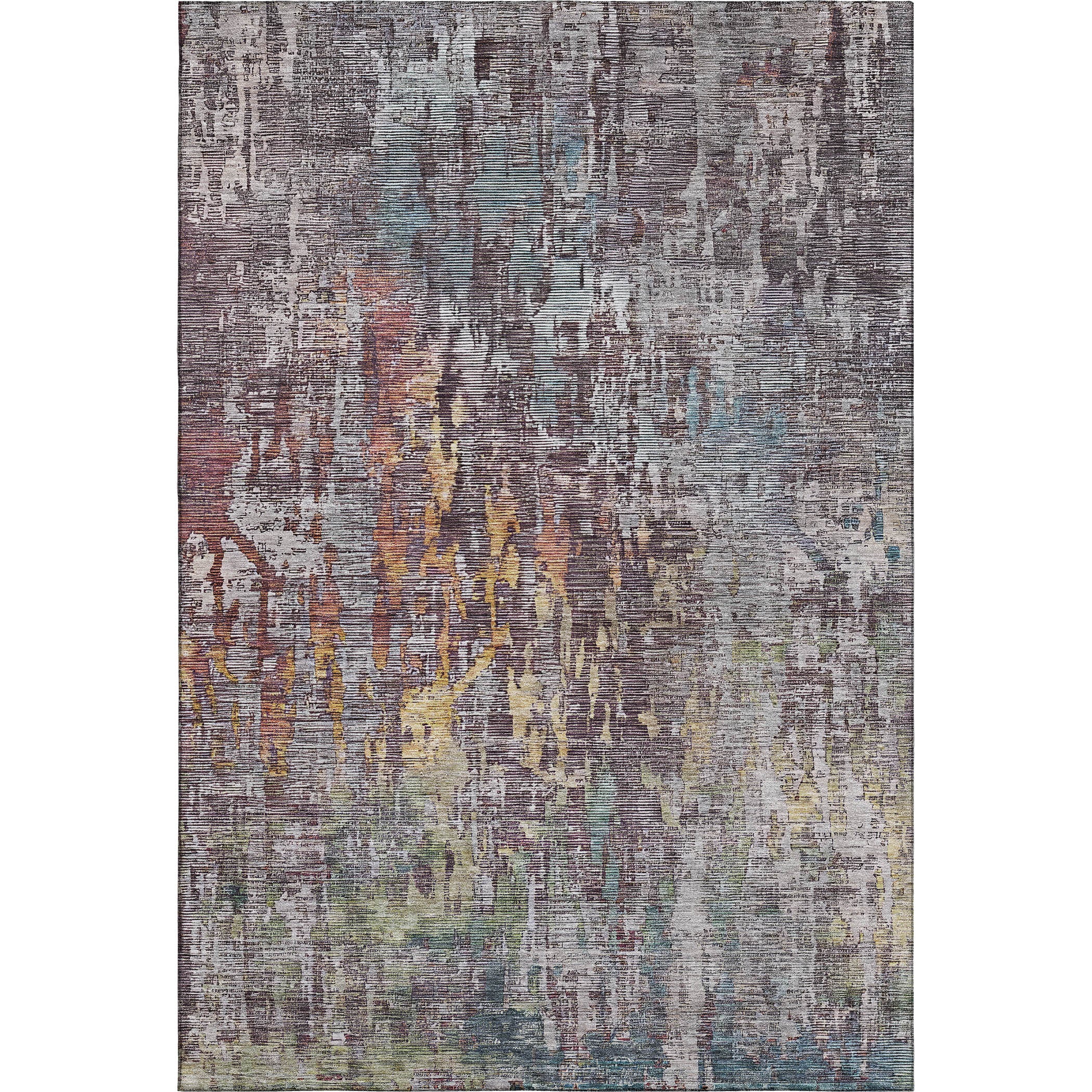 Prague Machine Washable Transitional Pewter Gray Rug 2'6" x 3'10" #shape_Rectangle