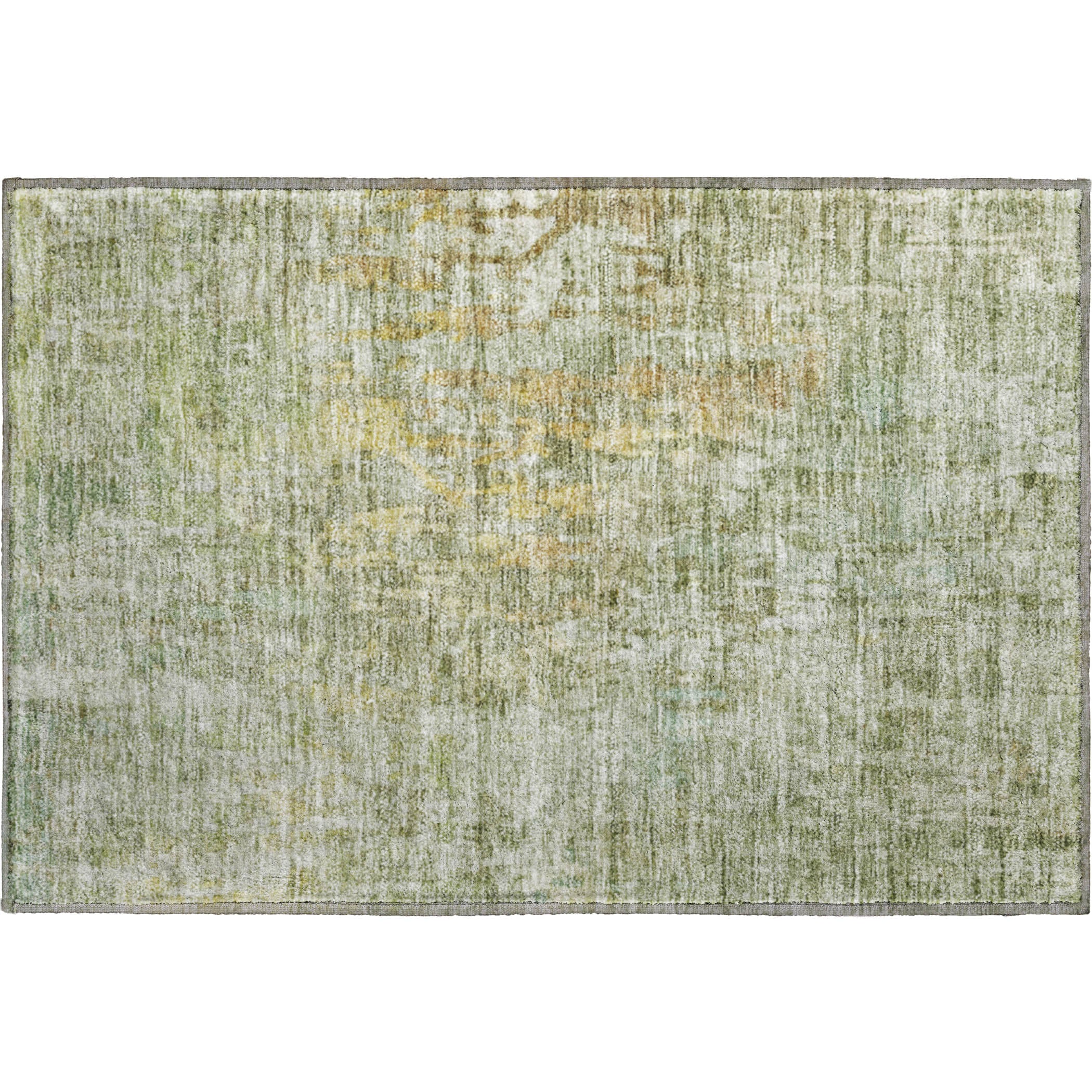 Prague Machine Washable Transitional Sage Green Rug 1'8" x 2'6" #shape_Rectangle