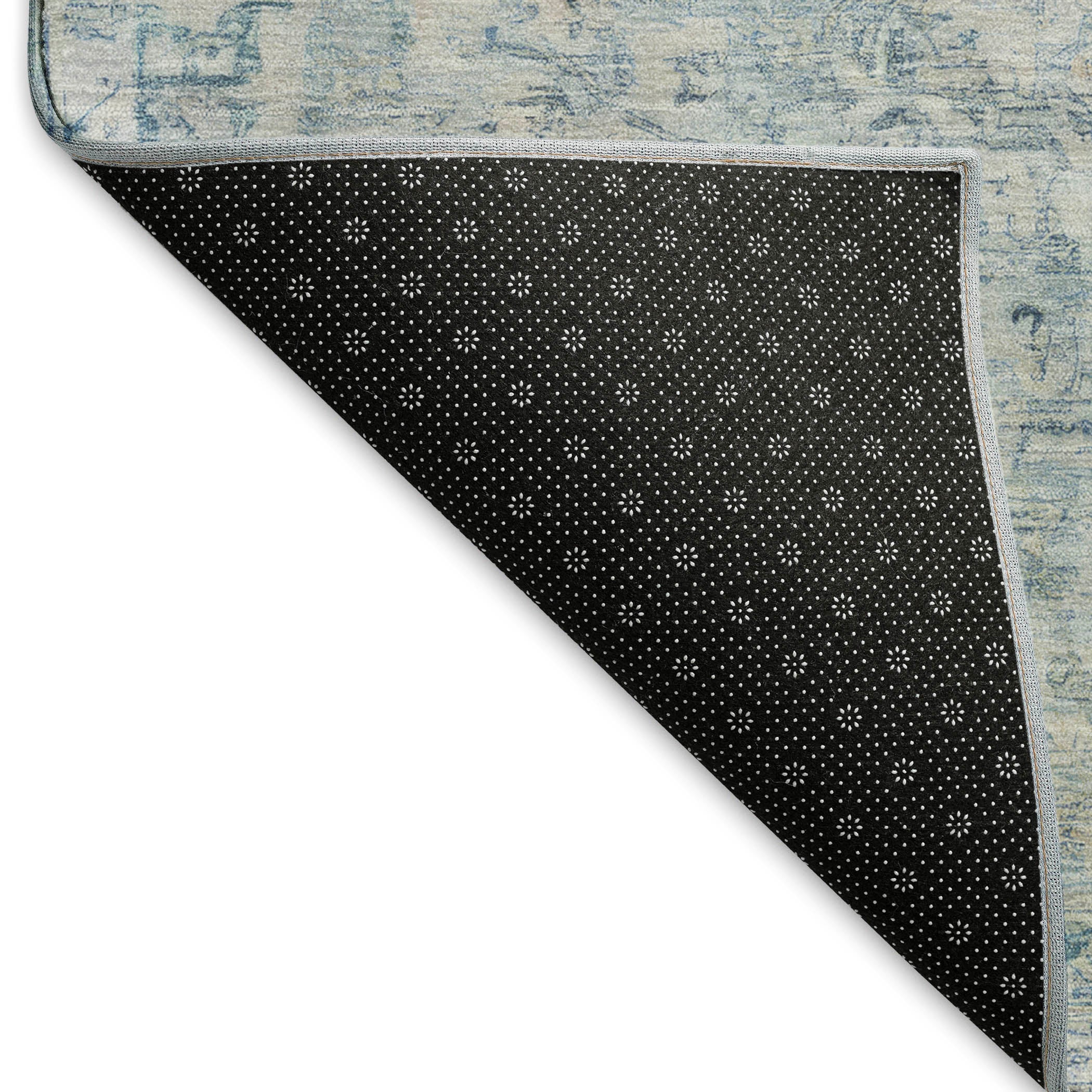 Baku Machine Washable Traditional Blue Rug 1'8" x 2'6" #shape_Rectangle