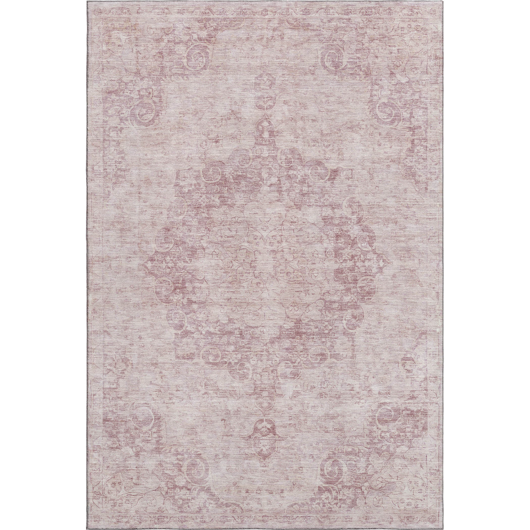 Baku Machine Washable Traditional Pink Rug 2'6" x 3'10" #shape_Rectangle