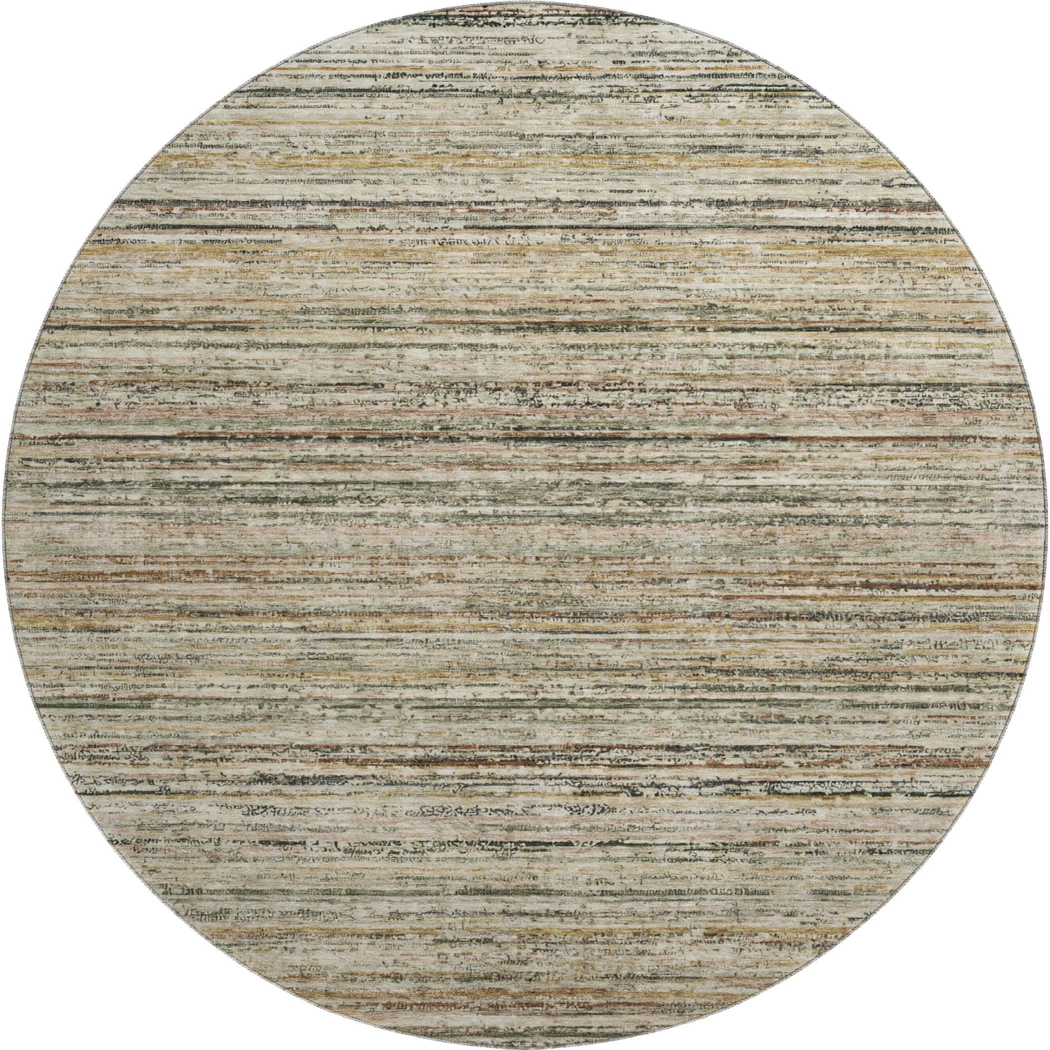 Oslo Machine Washable Transitional Beige Brown Rug 8' x 8' #shape_Round