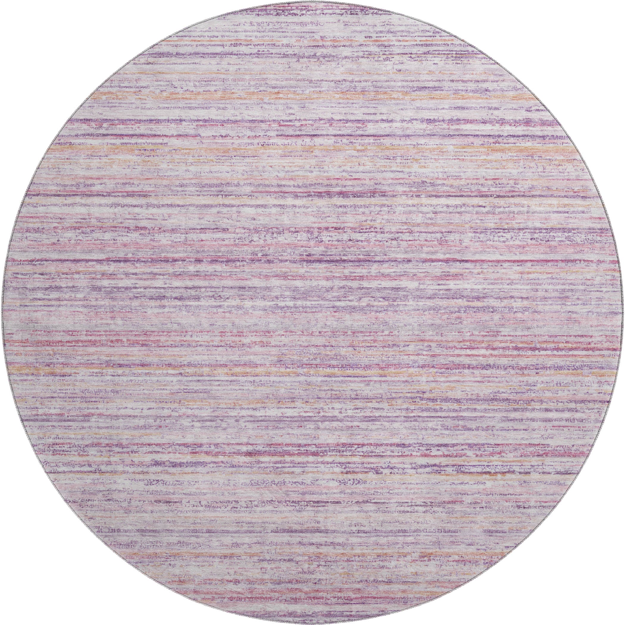 Oslo Machine Washable Transitional Mauve Pink Rug 8' x 8' #shape_Round