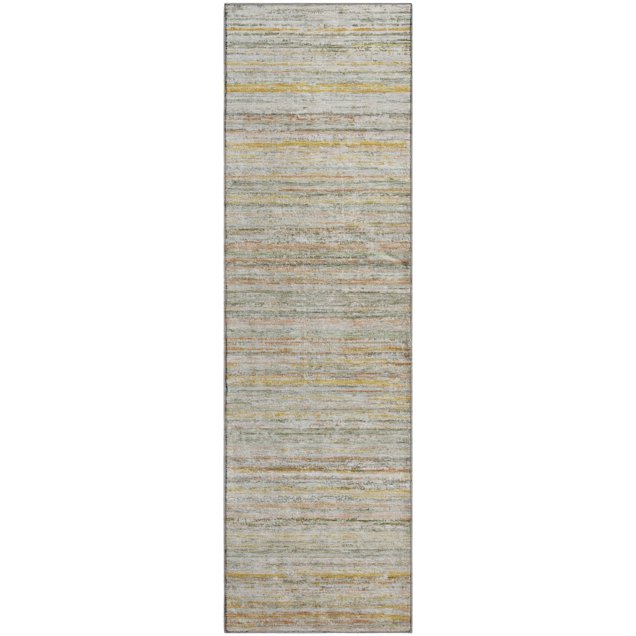 Oslo Machine Washable Transitional Sage Green Rug 2'3" x 7'6" #shape_Runner