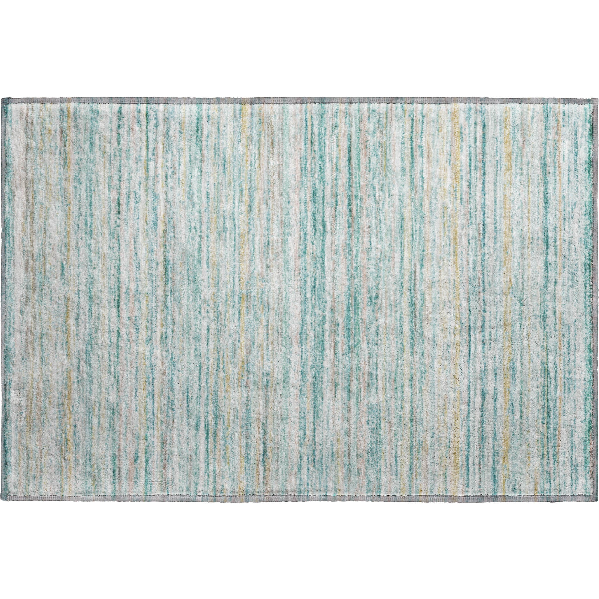Oslo Machine Washable Transitional Teal Rug 1'8" x 2'6" #shape_Rectangle