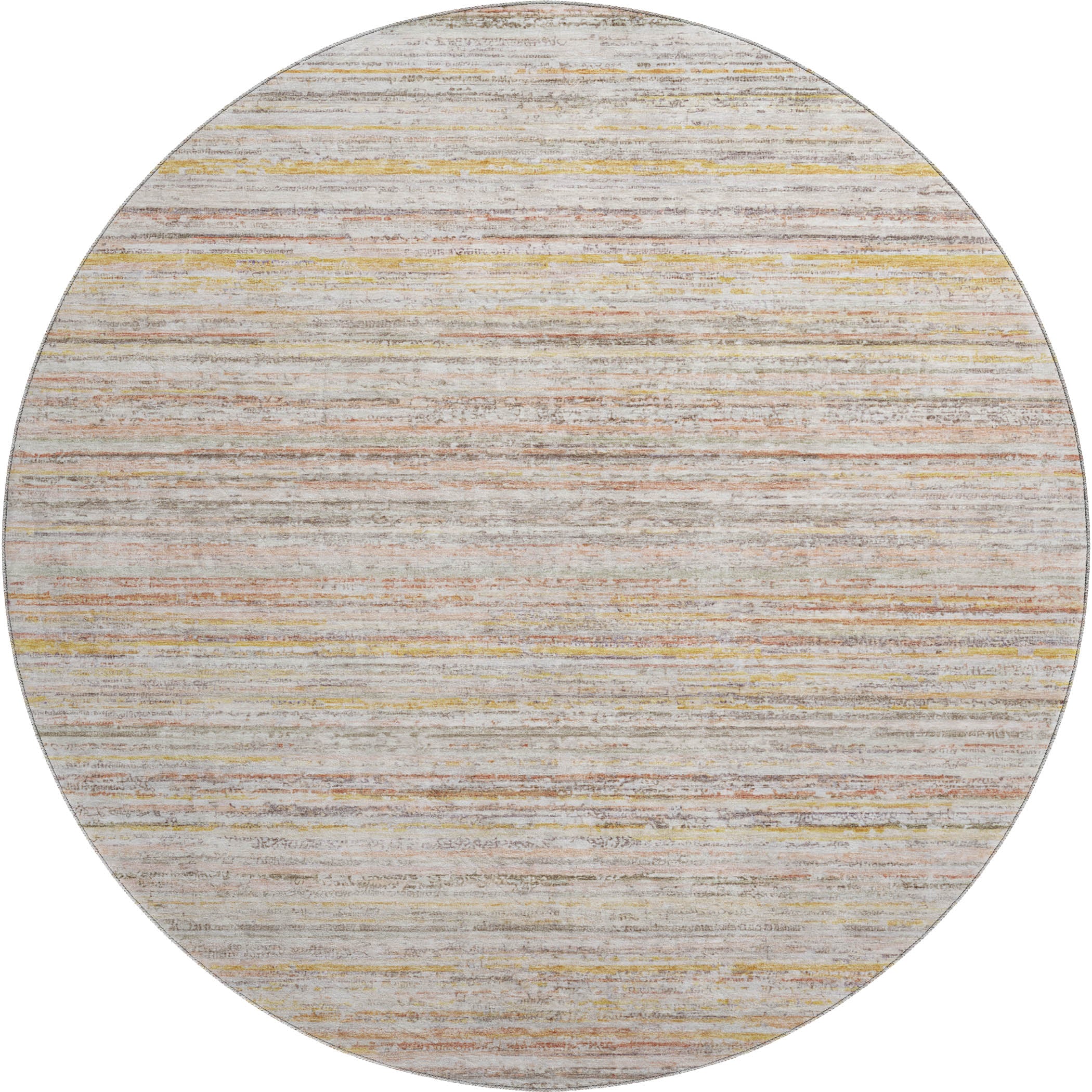 Oslo Machine Washable Transitional Terracotta Orange Rug 8' x 8' #shape_Round