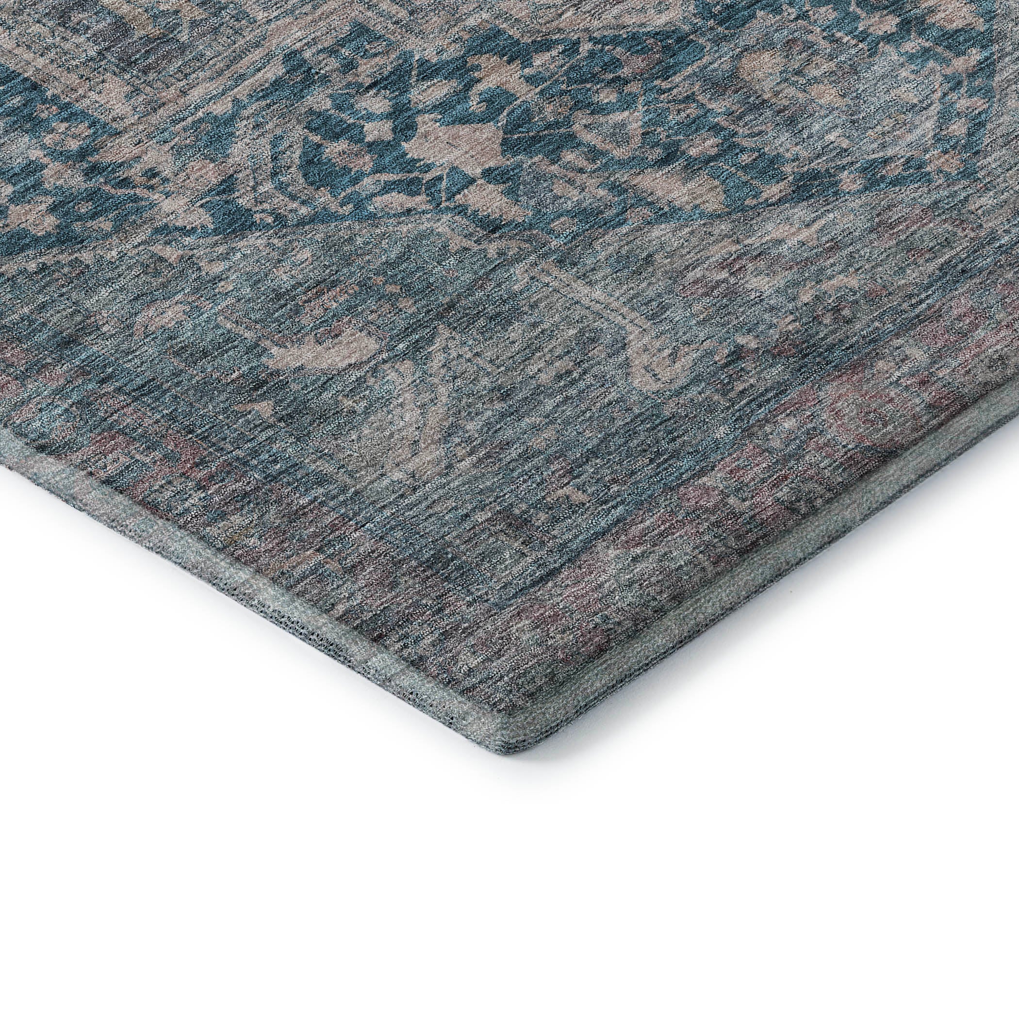Reykjavik Machine Washable Traditional Blue Rug 1'8" x 2'6" #shape_Rectangle