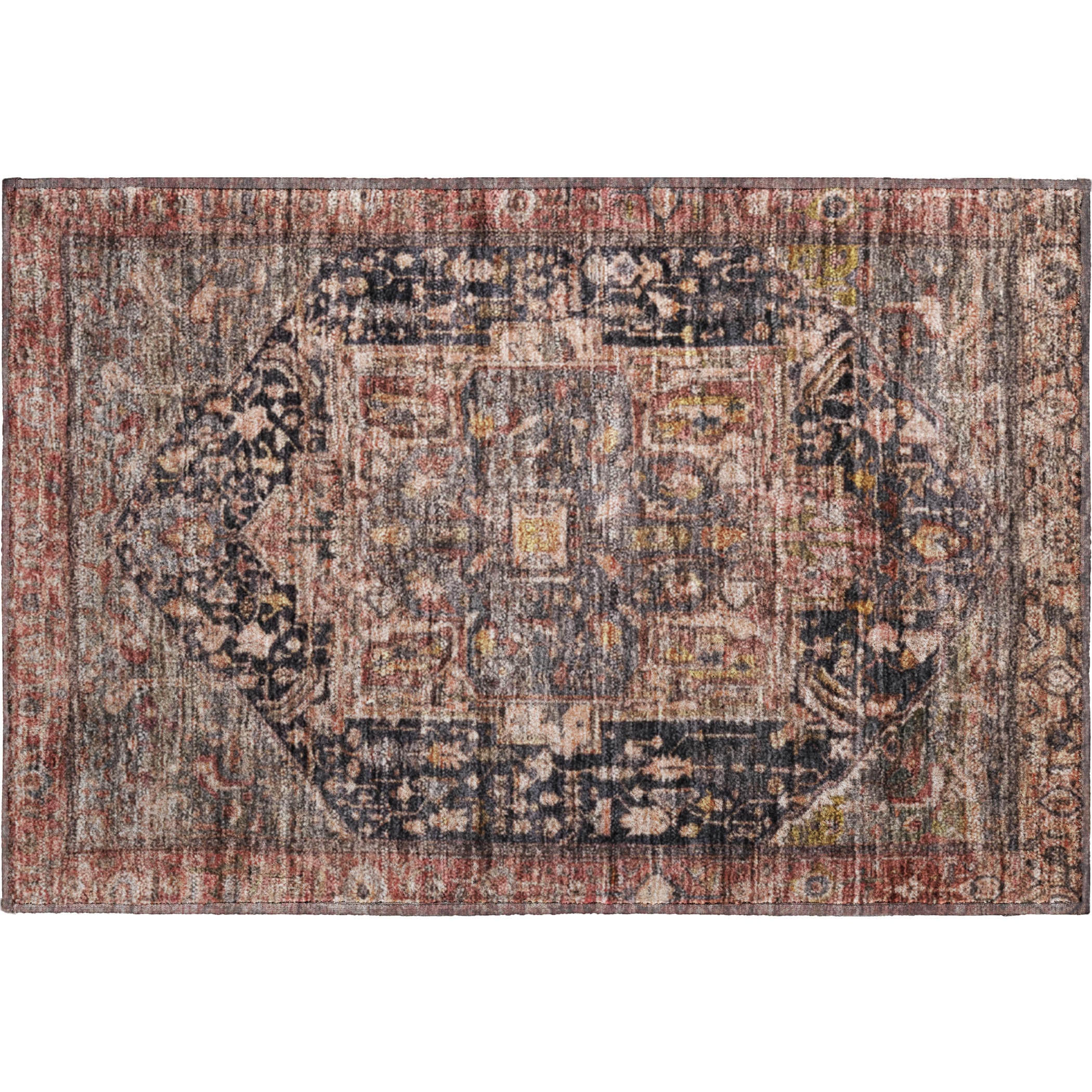 Reykjavik Machine Washable Traditional Charcoal Gray Rug 1'8" x 2'6" #shape_Rectangle