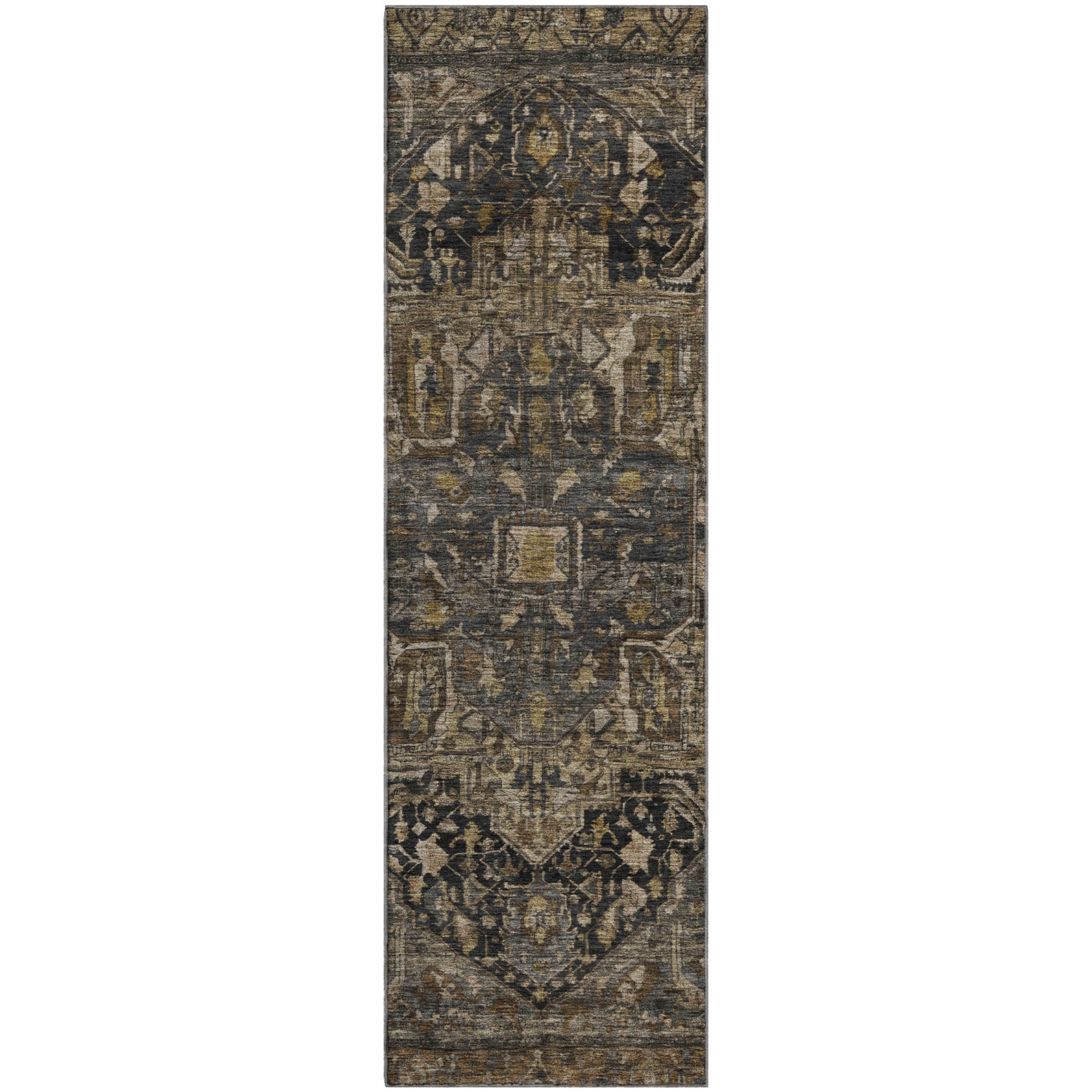 Reykjavik Machine Washable Traditional Fudge Brown Rug 2'3" x 7'6" #shape_Runner