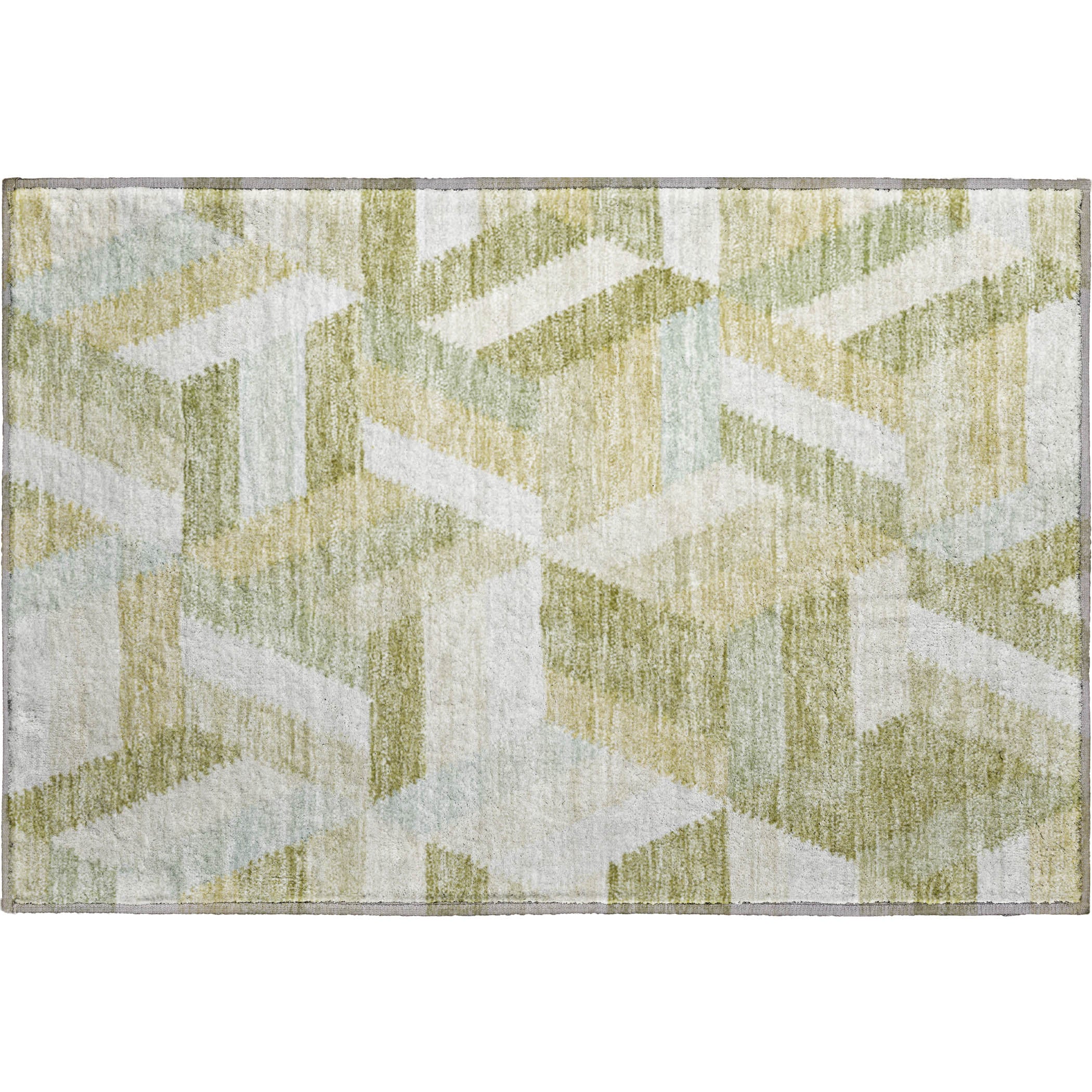 Seville Machine Washable Transitional Aloe Green Rug 1'8" x 2'6" #shape_Rectangle