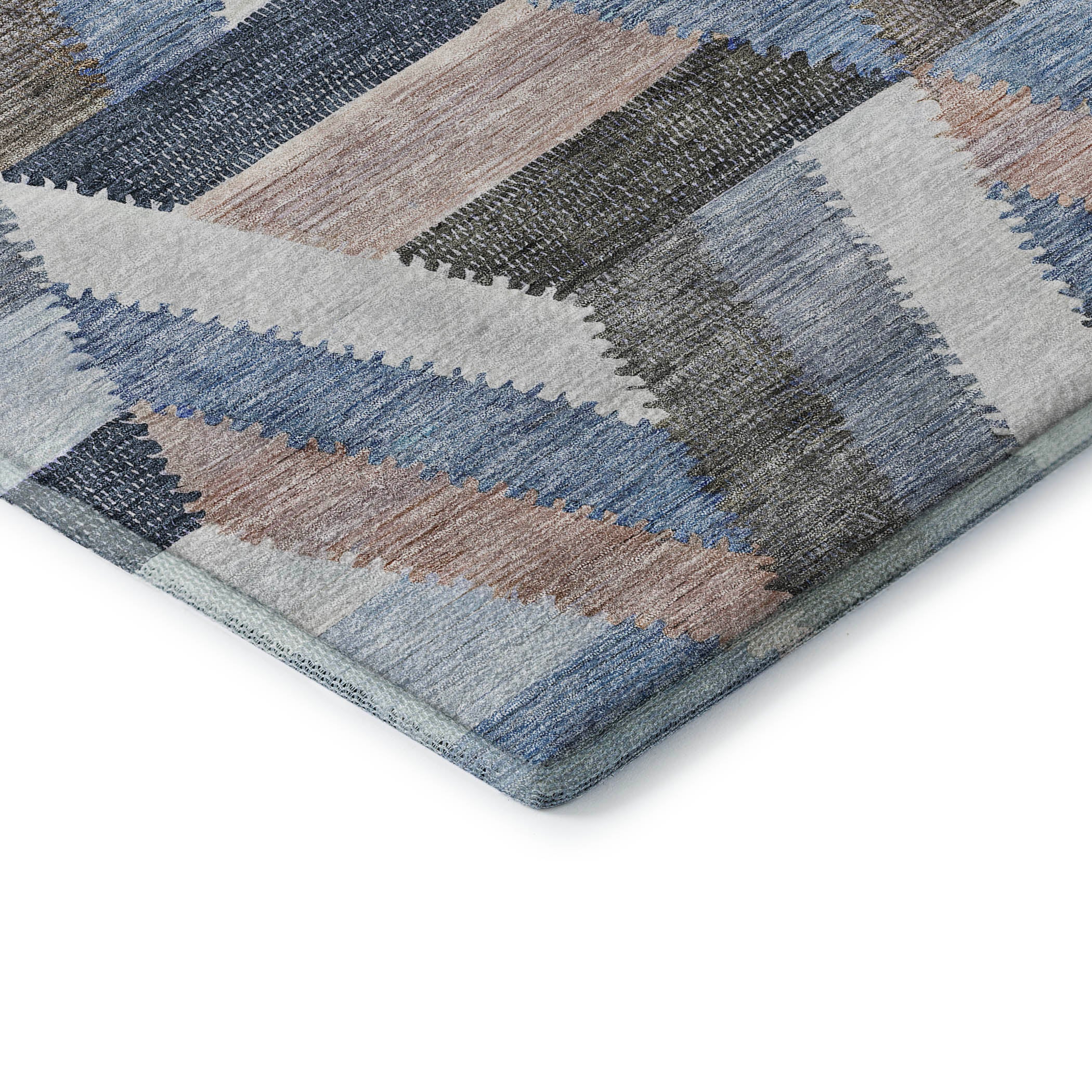 Seville Machine Washable Transitional Blue Rug 1'8" x 2'6" #shape_Rectangle
