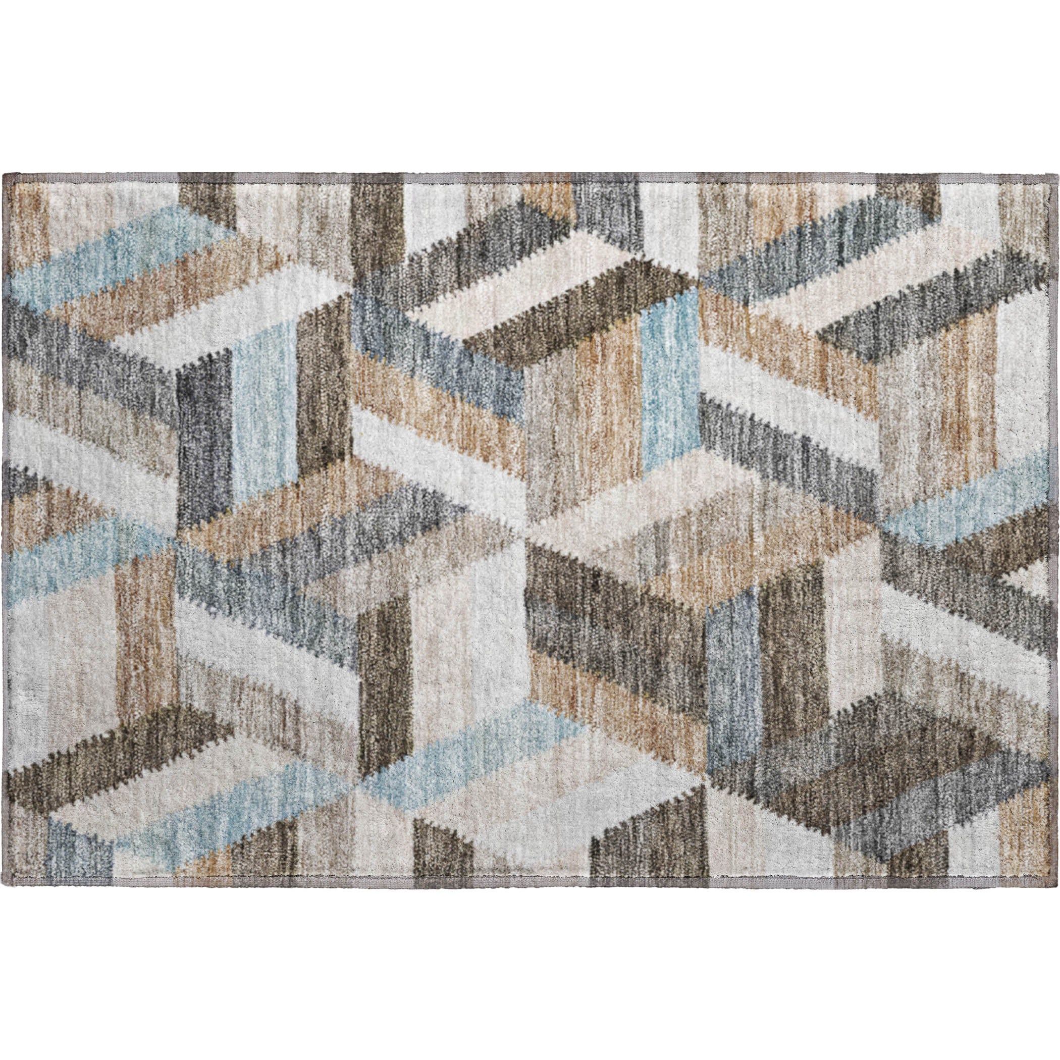 Seville Machine Washable Transitional Brown Rug 1'8" x 2'6" #shape_Rectangle