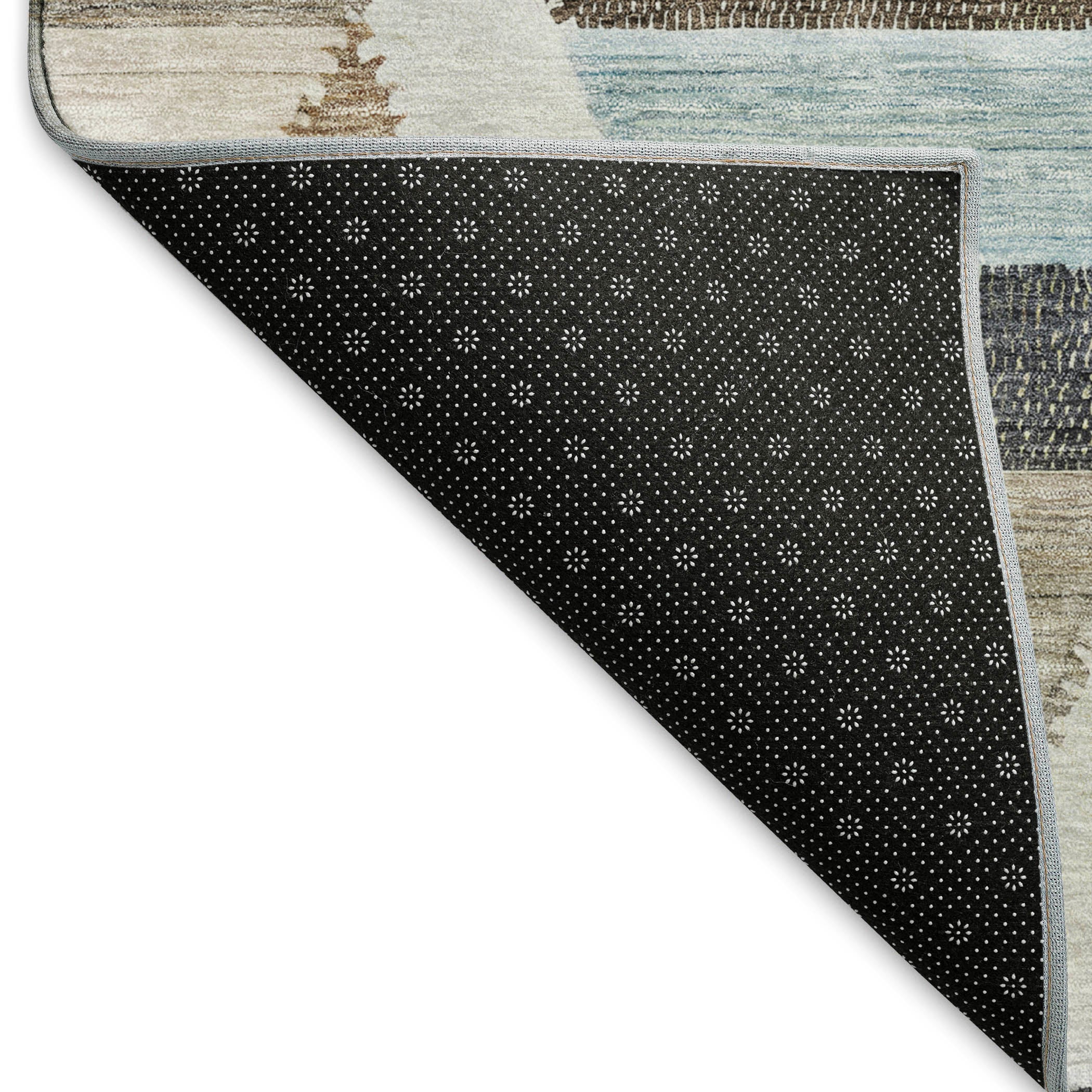 Seville Machine Washable Transitional Brown Rug 1'8" x 2'6" #shape_Rectangle