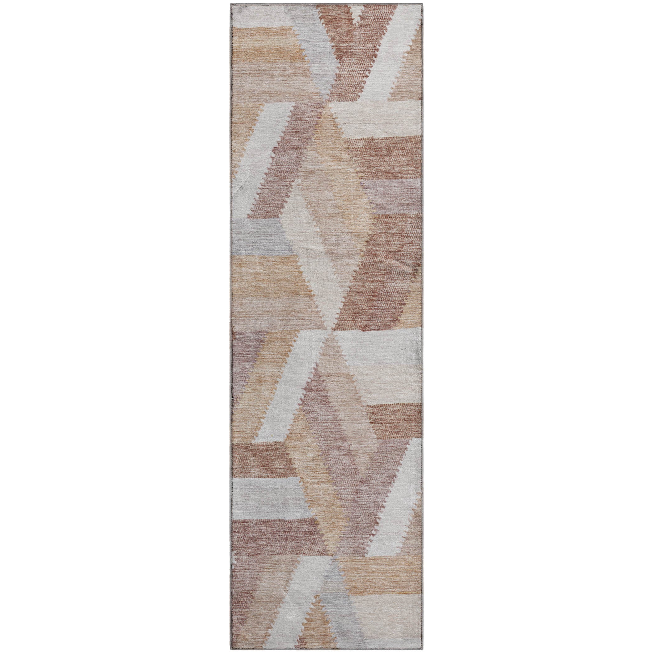 Seville Machine Washable Transitional Copper Orange Rug 2'3" x 7'6" #shape_Runner