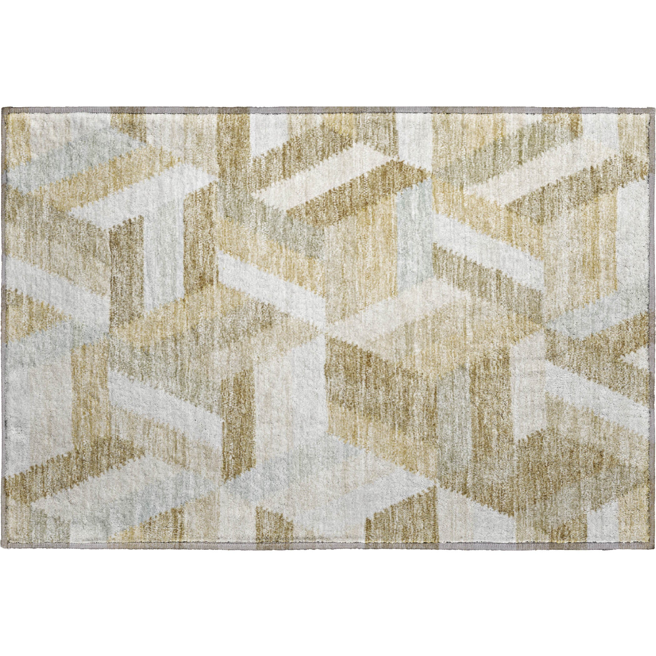 Seville Machine Washable Transitional Tan Brown Rug 1'8" x 2'6" #shape_Rectangle