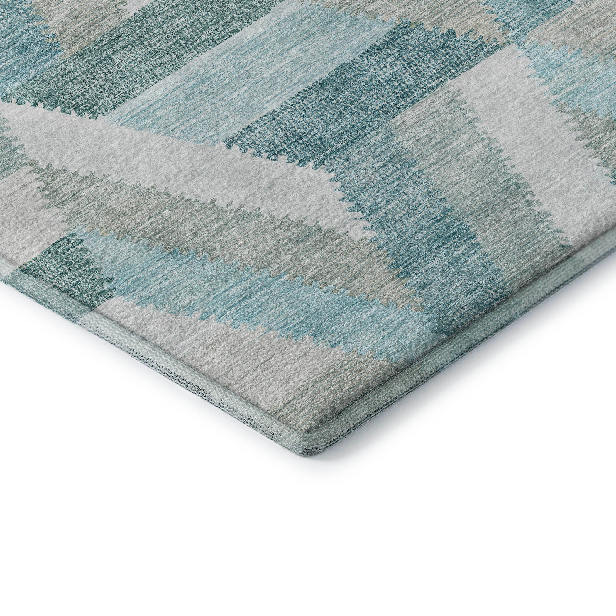 Seville Machine Washable Transitional Teal Rug 1'8" x 2'6" #shape_Rectangle