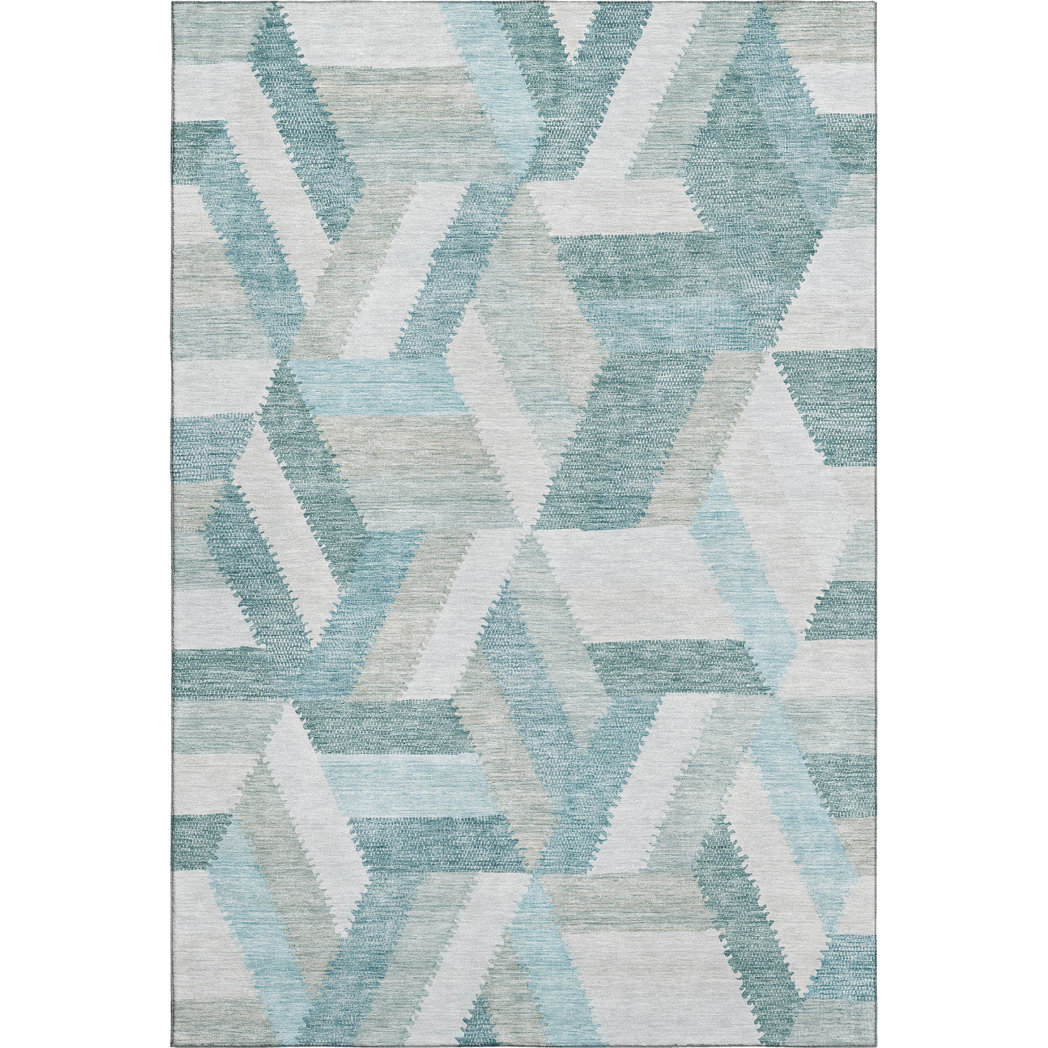 Seville Machine Washable Transitional Teal Rug 2'6" x 3'10" #shape_Rectangle