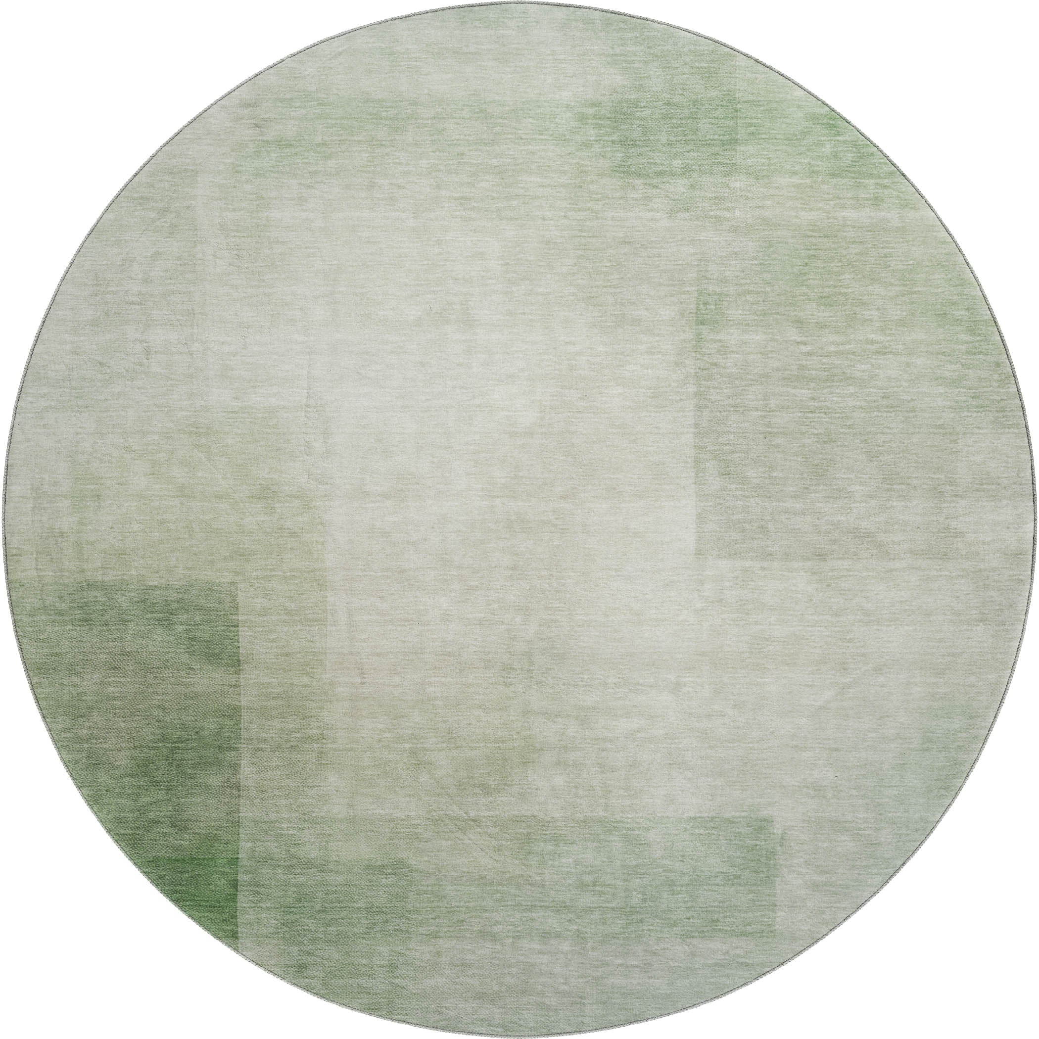Tbilisi Machine Washable Transitional Aloe Green Rug 8' x 8' #shape_Round